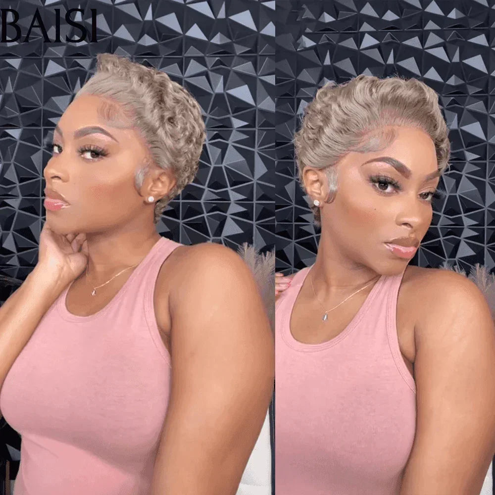 BAISI wig 13X4 Curly Wave Custom colors €85 in 100% Human Hair