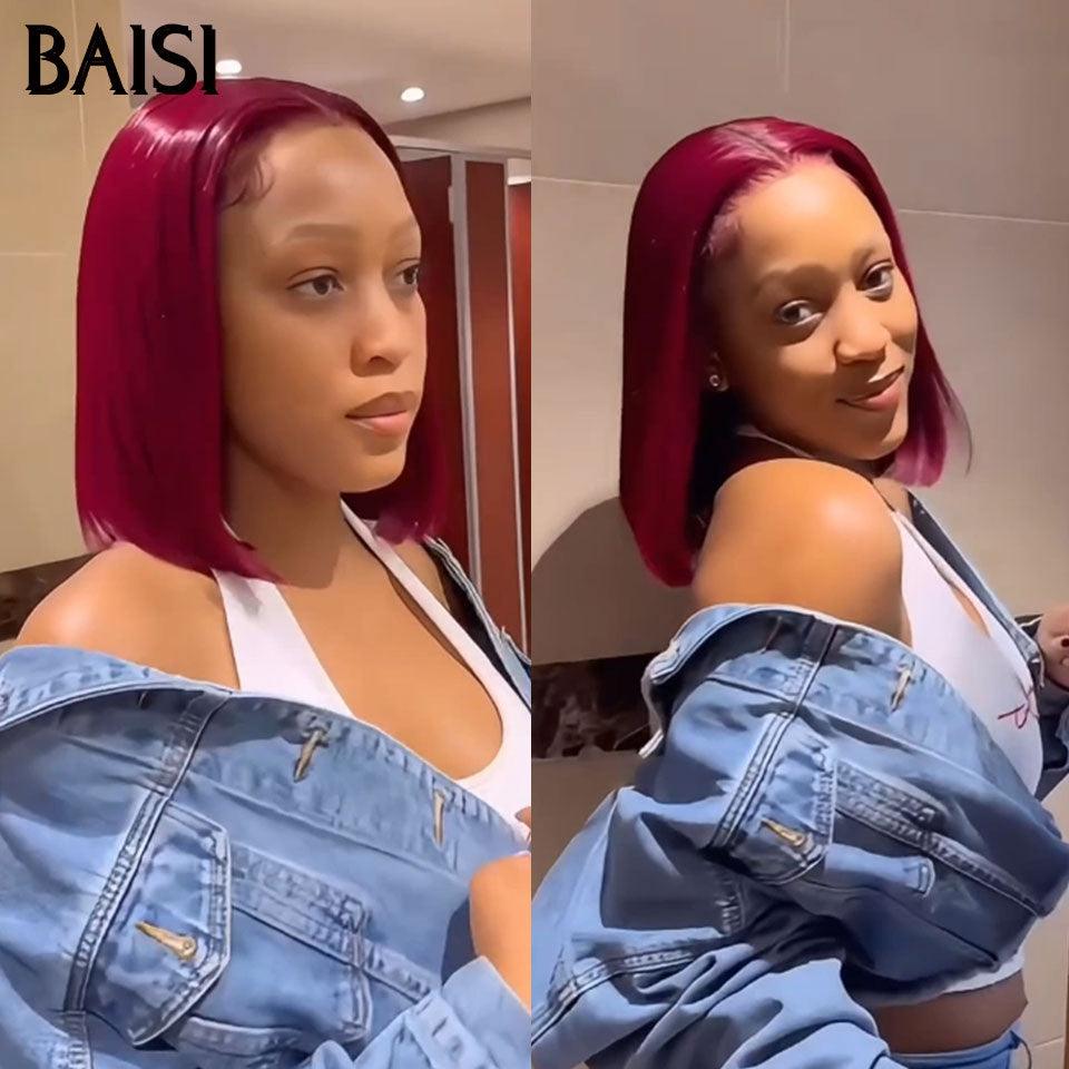 BAISI 3 perruques au choix 199€ 100% vietnam hair ajouter un par un dans le panier prix d'usine fournisseur en France TVA 0€ 48H arrivé 2X6 lace Lisse bob 8 Pouces 9 couleurs différentes (Pas Besoins De Code)