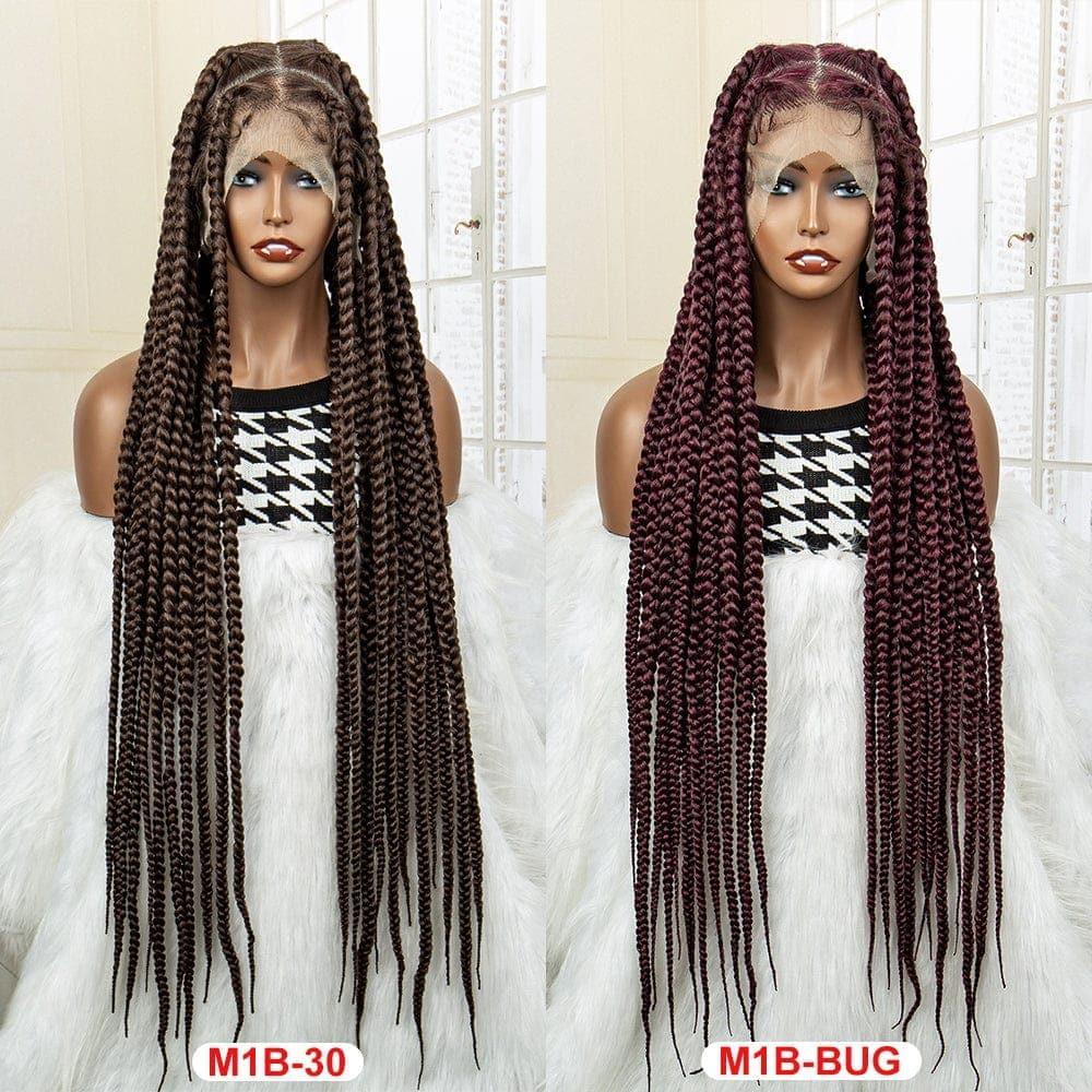 BAISI Trança grande de renda completa, cabelo sintético de muitas cores diferentes