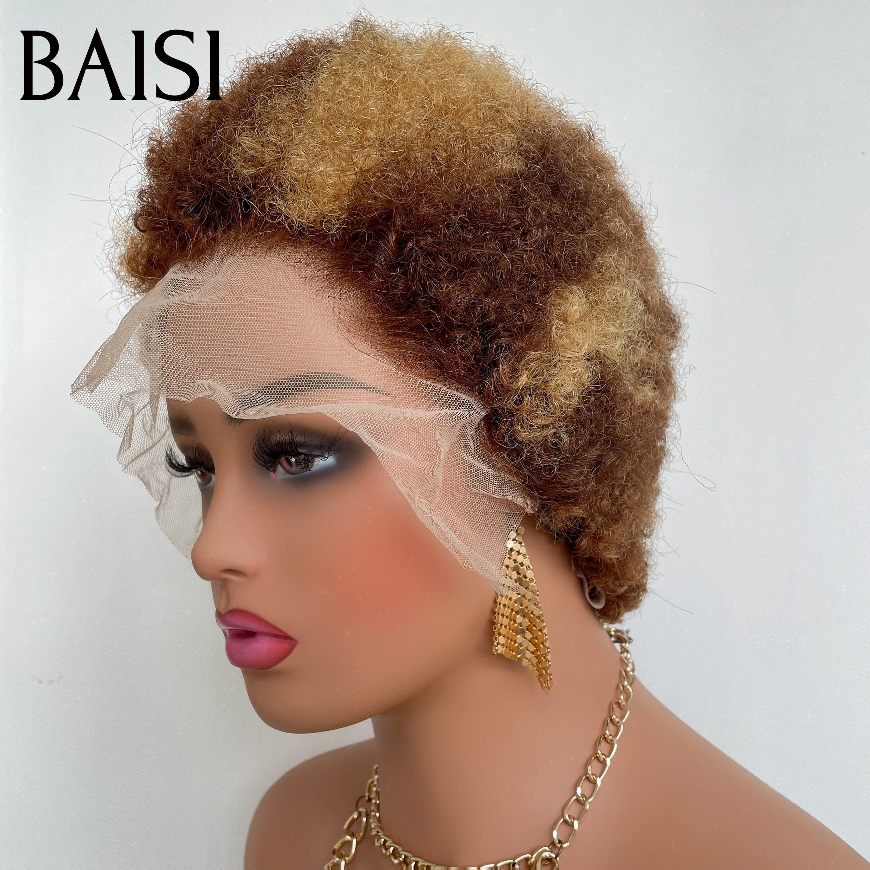 BAISI 13X4 afro curly en Couleur 4#27# -905 en 100% Vrais Cheveux Humains D