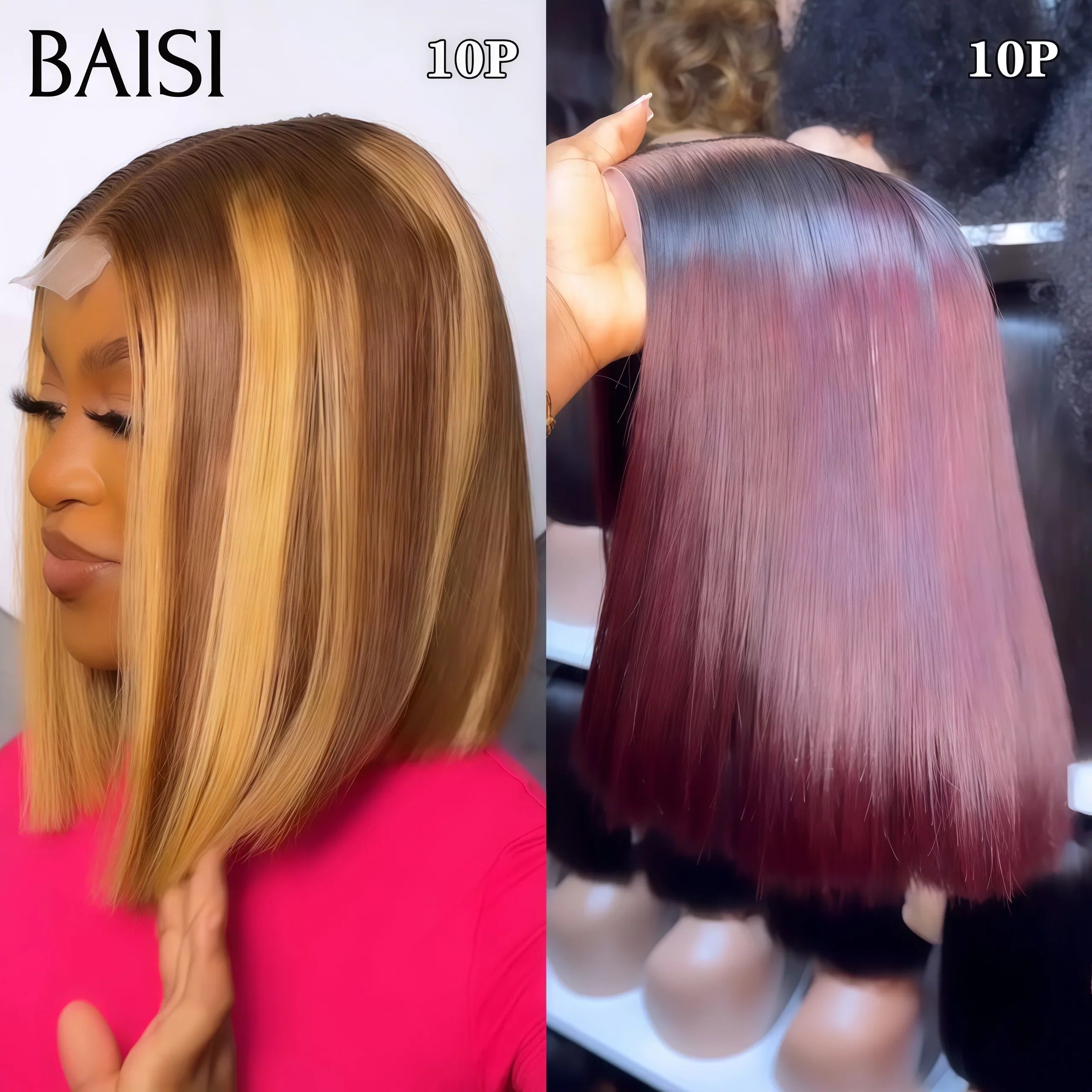 BAISI Set of 2 PROMOTION wigs in 100% real human hair €164 AND €120 (no code needed)