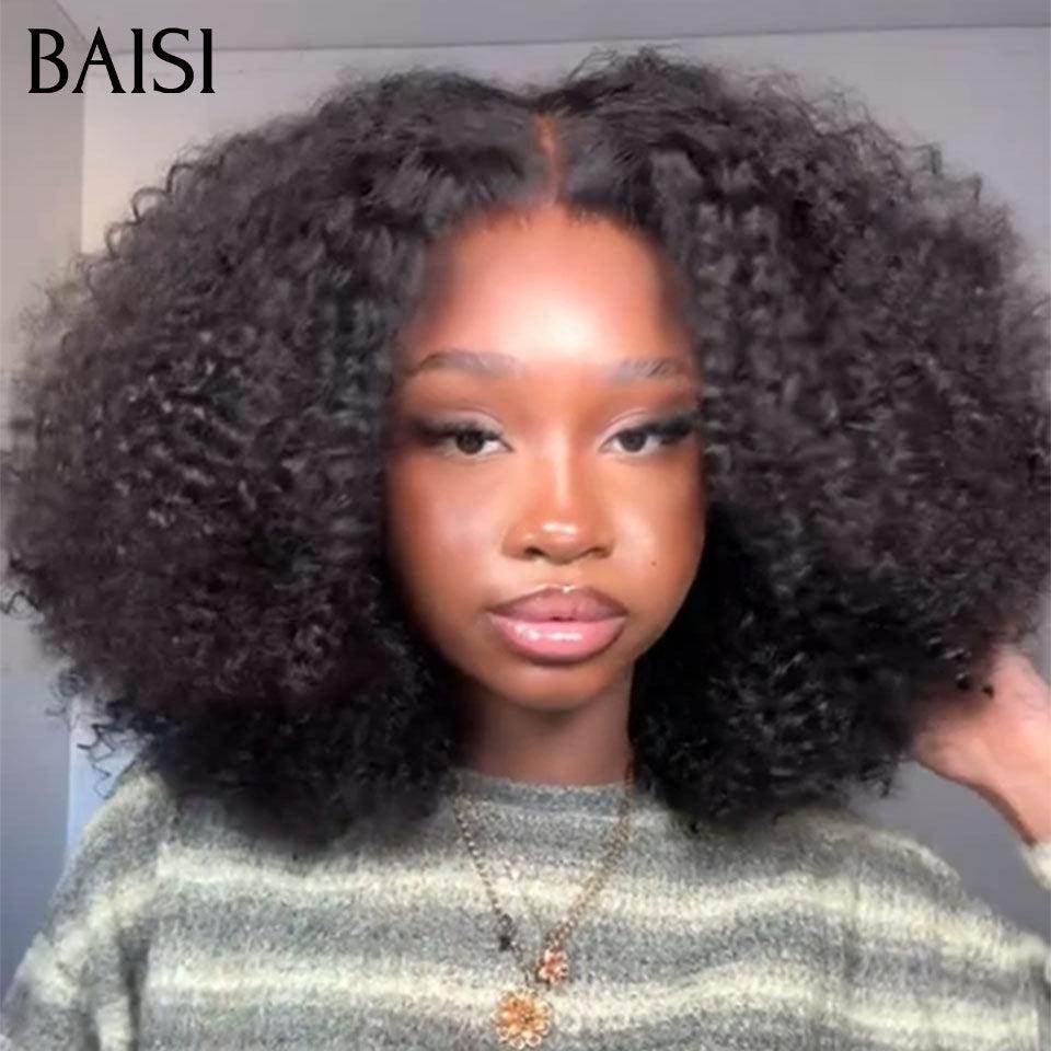 BAISI 13x4 Frontal Perruque Bob Curly En 100% Vrais Cheveux Humais 8 Pouces 99€ ou 148€ 13X4 lace 16Pouces 300% haute densité personnalisé