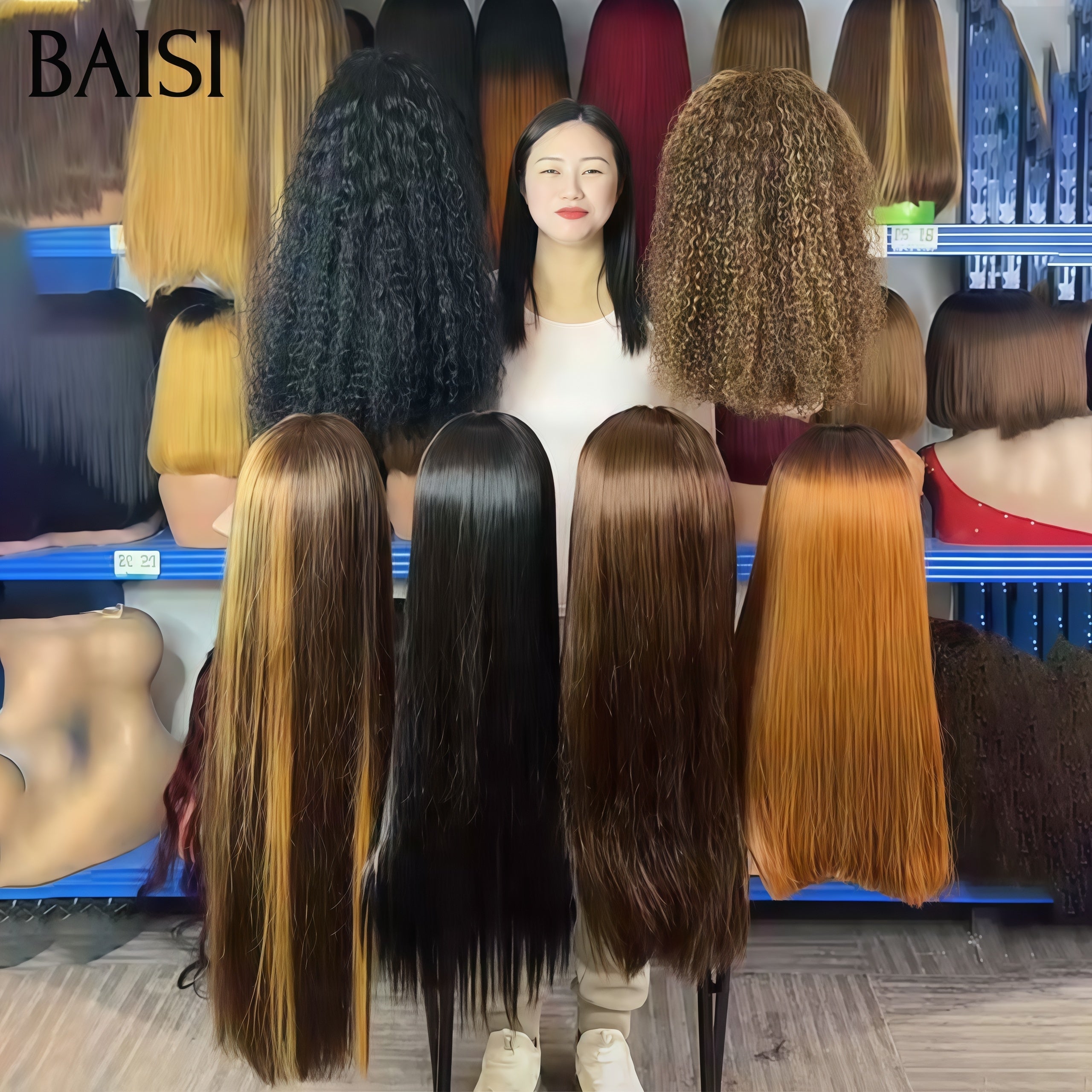 BAISI Promotion Black Friday 6 perruques 600€ 13x4 lace frontal Lisse et deep wave 6 couleurs en 100% Cheveux Humains