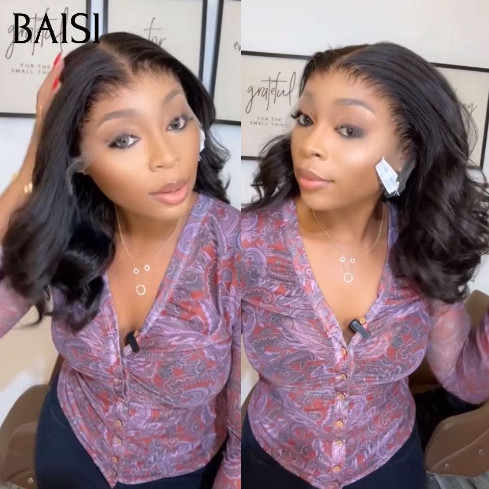 BAISI 13X6 lace Perruques de Luxe Body Wave 119€ 16 pouces DE luxe 250%densité Fabriquées par les heveux double drawn FR38