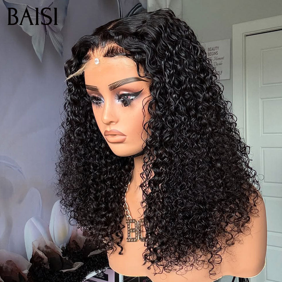 BAISI 13x4 lace frontal curly wave 18 pouces 95€ ou T PART LACE PERRUQUE BOUCLÉE CURLY EN 100% CHEVEUX HUMAINS EN COULEUR MARRON BLONDE NOIR