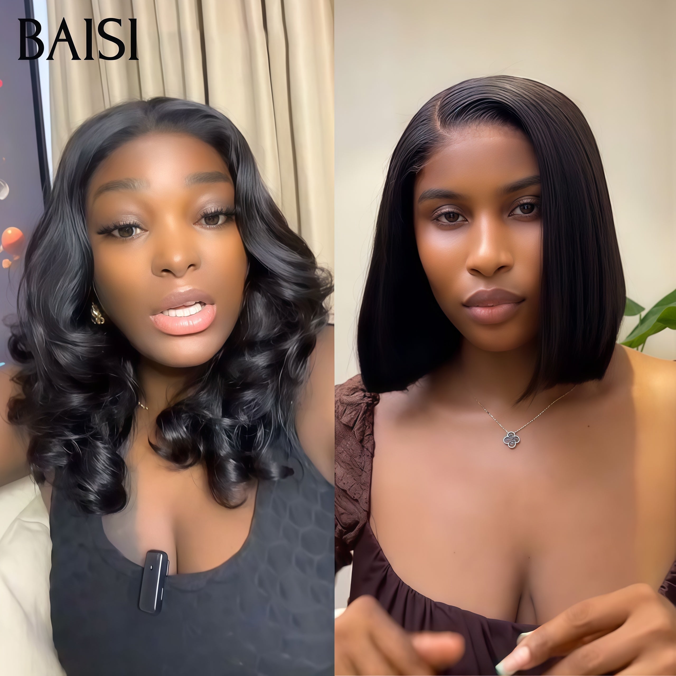 BAISI vente flash 2 perruques 129€ Prix de gros aujourd'hui 4X4 lace closure 10 pouces et 13x4 lace frontal egg wave 12 pouces en 100% vrais cheveux humains