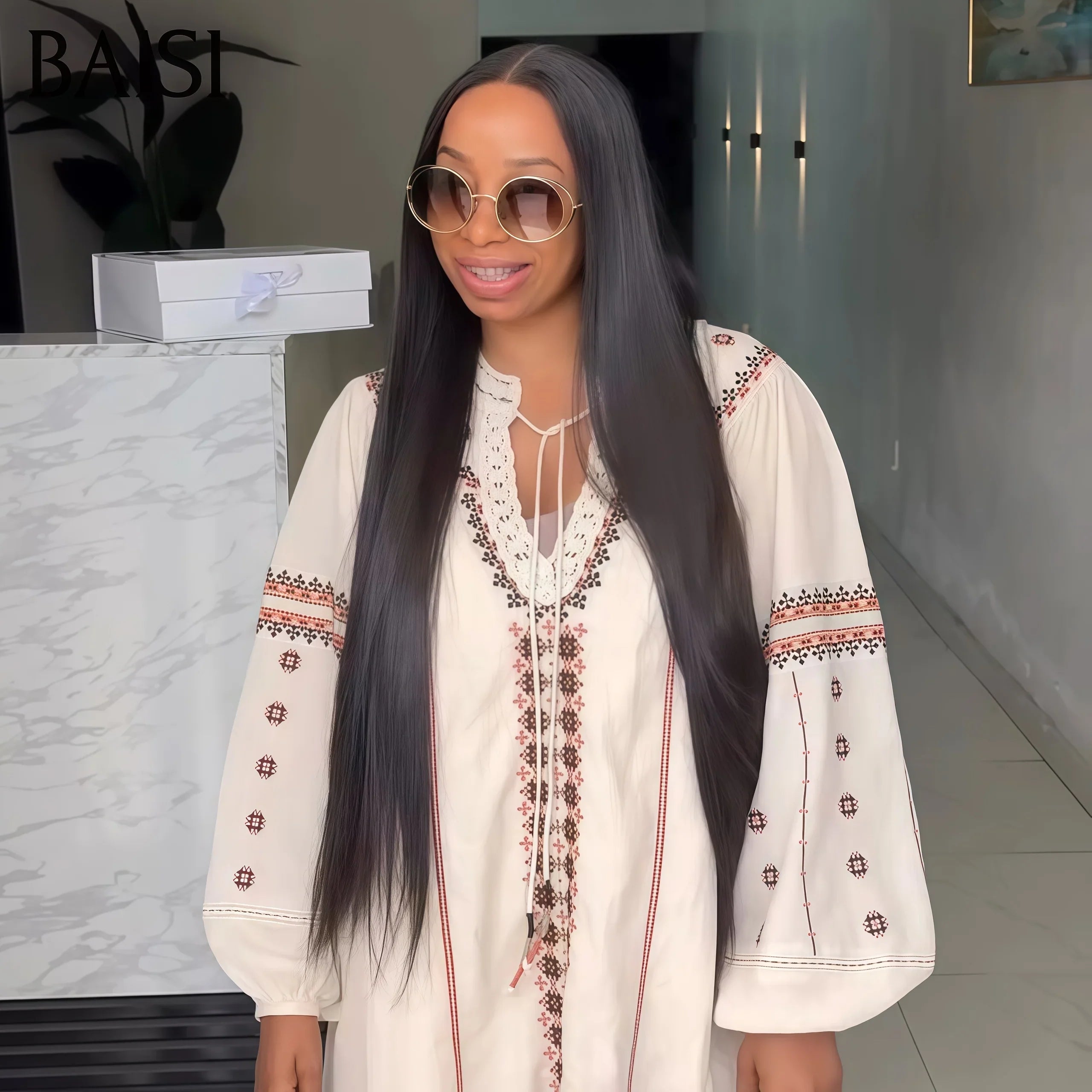 BAISI 13x4 Frontal Perruque Lisse 139€ 24 Pouces En Haut De Gamme En 100% Raw Hair