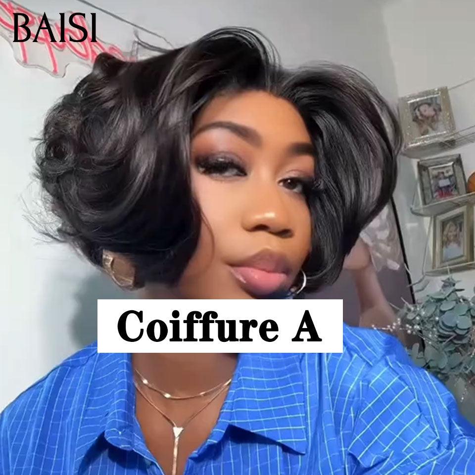 BAISI 2 Perücken OHNE Kleber Körperwelle und lockige Welle zum Weiterverkauf 275 € 18 Zoll aus 100 % echtem Menschenhaar VIP100