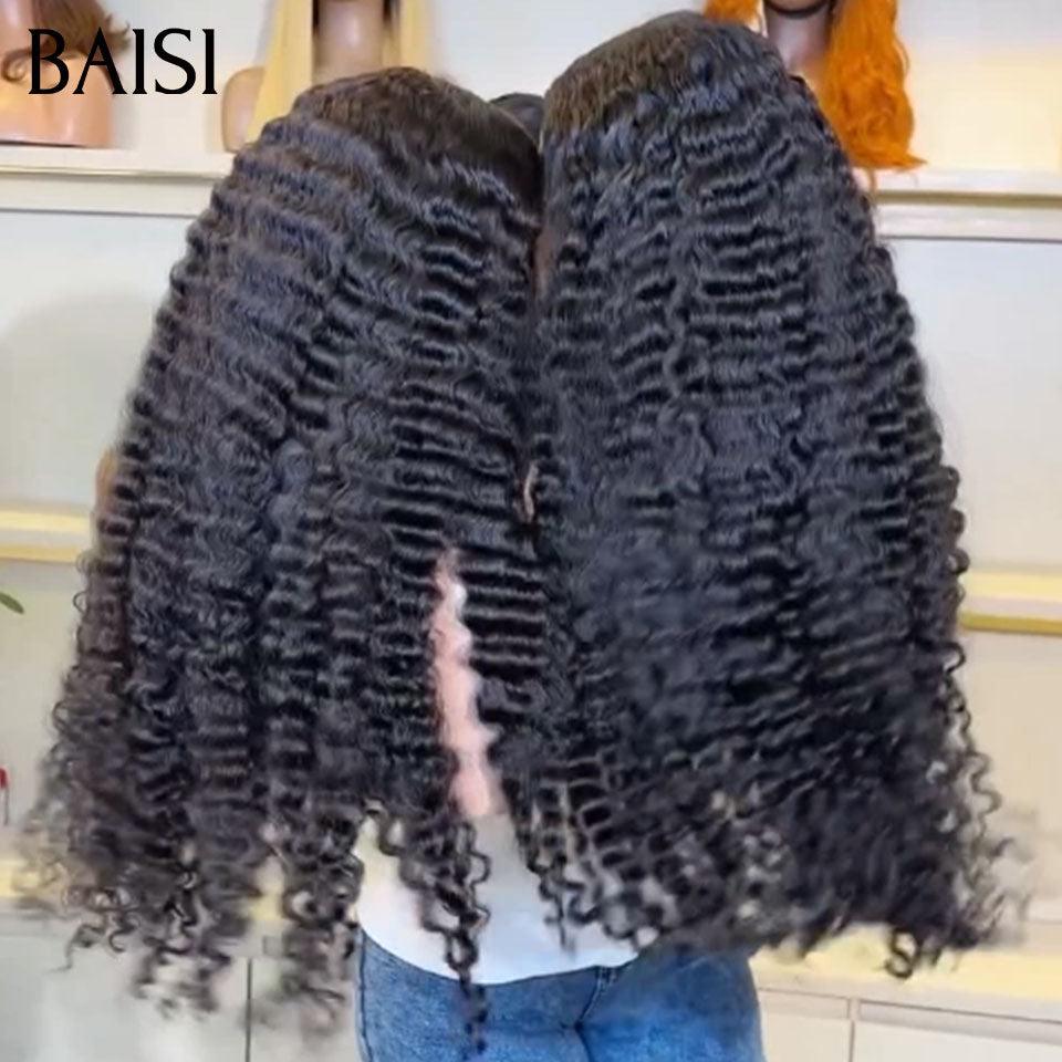 BAISI 4x4 Closure 100% Echthaar lockige lockige Perücke