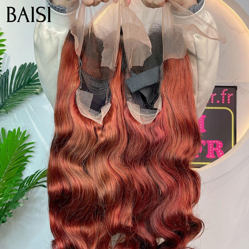 BAISI PERRUQUE 4X4 Body wave 26 Pouces ou 13X4 Body wave 18 Pouces 1BT33# ou MIEL AVEC FRANGE FABRIQUÉ À LA MACHINE 10POUCE 70€ En 100% Cheveux Humains