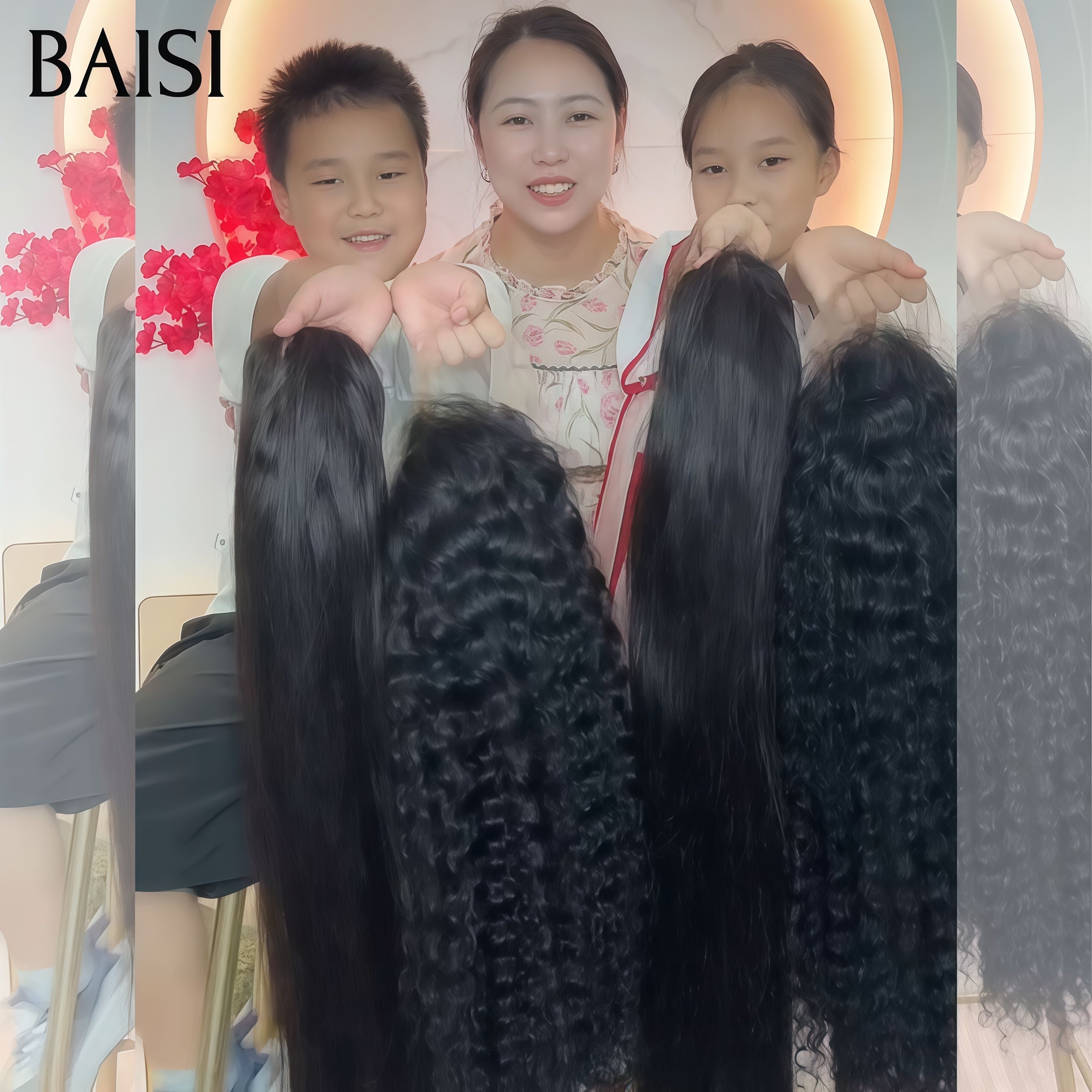 BAISI Lot de 2 perruques Flash Offer PROMOTION 200€ 13X4 lace frontal 20 Pouces Lisse et curly wave 100% vrais cheveux humains