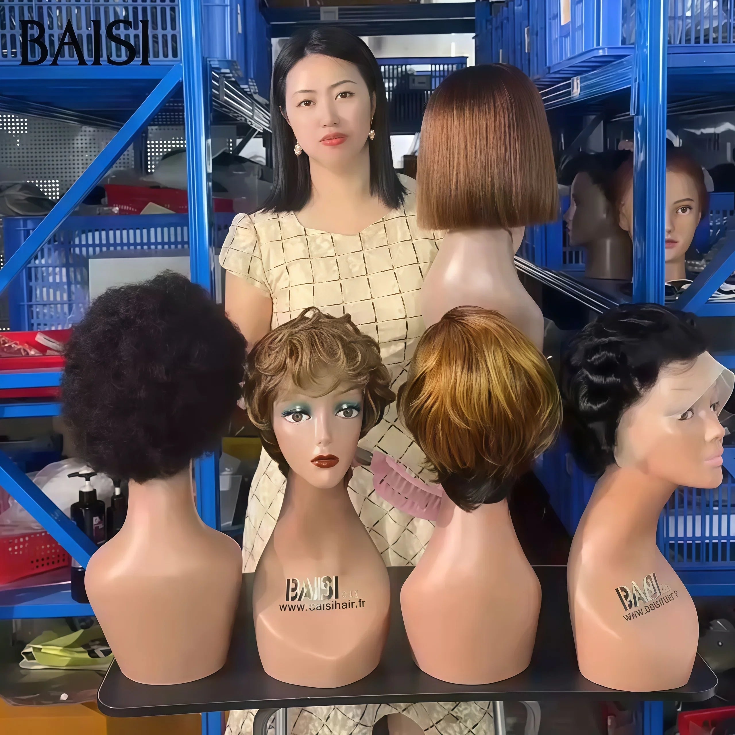 BAISI 4 pièces + 1 gratuite = 180€ Flash Offer PROMOTION 5 styles de perruques différents en 100% vrais cheveux humains FR38