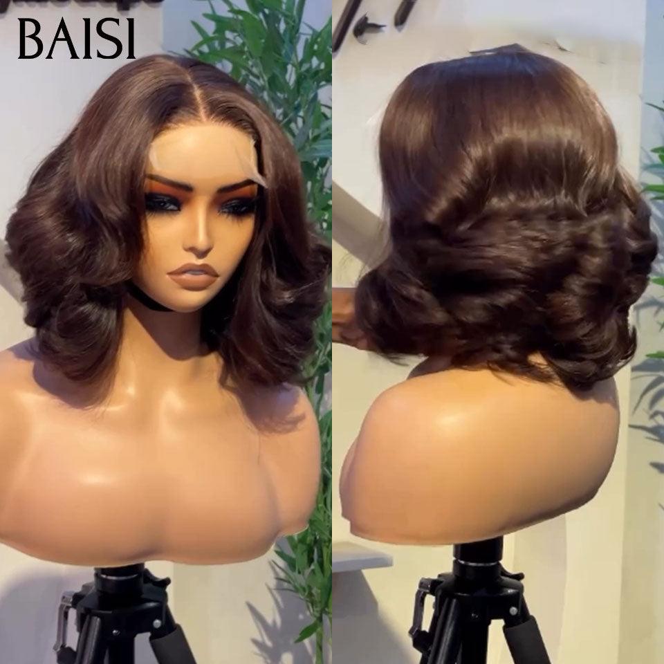 BAISI 13X4 lace perruque marron mixte orange 4#350# 85€ ou 5X5 lace Marron 300% densité 165€ Moitié Prix BOUCLÉE CURLY wave 10 Pouces 100% Cheveux Vierges MP50