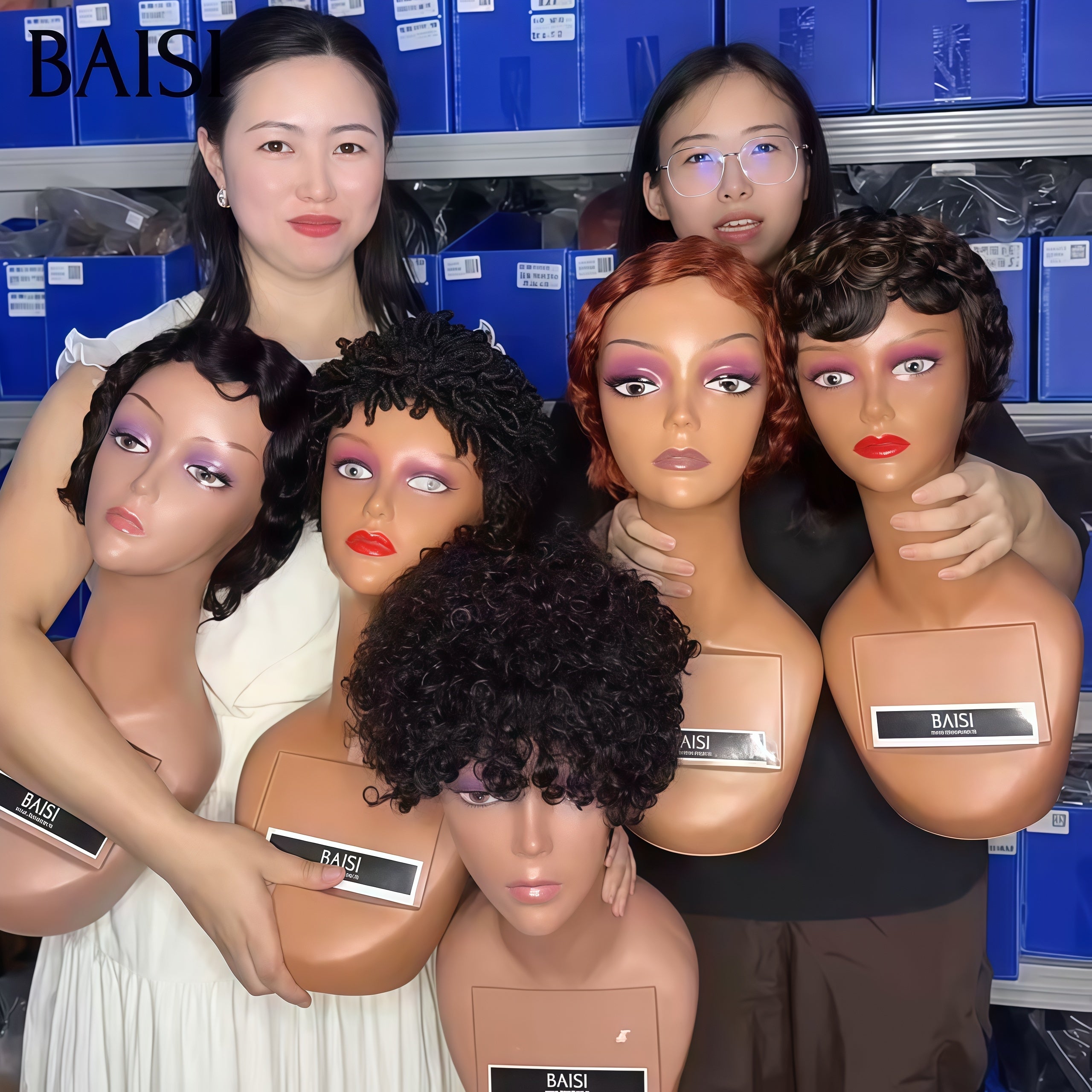 BAISI 5 Perruques pour revendre 100€ pixie Fabriqué à la Machine pixie en 100% vrais cheveux humains