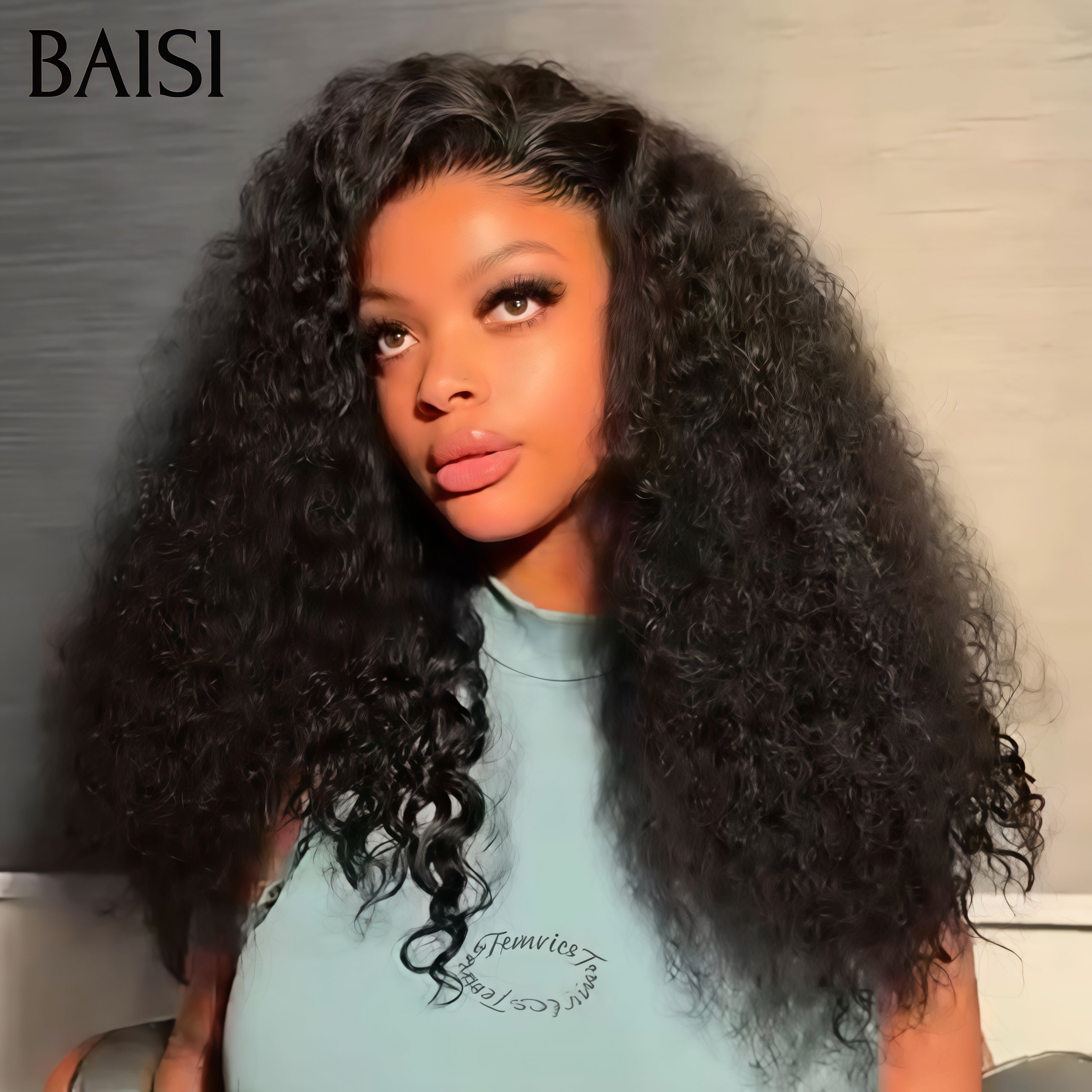 BAISI 13x4 lace frontal curly wave 20 Pouces 109€ ou T PART LACE PERRUQUE Afro Curl AVEC LE RAIE DE COTÉ B VIP100