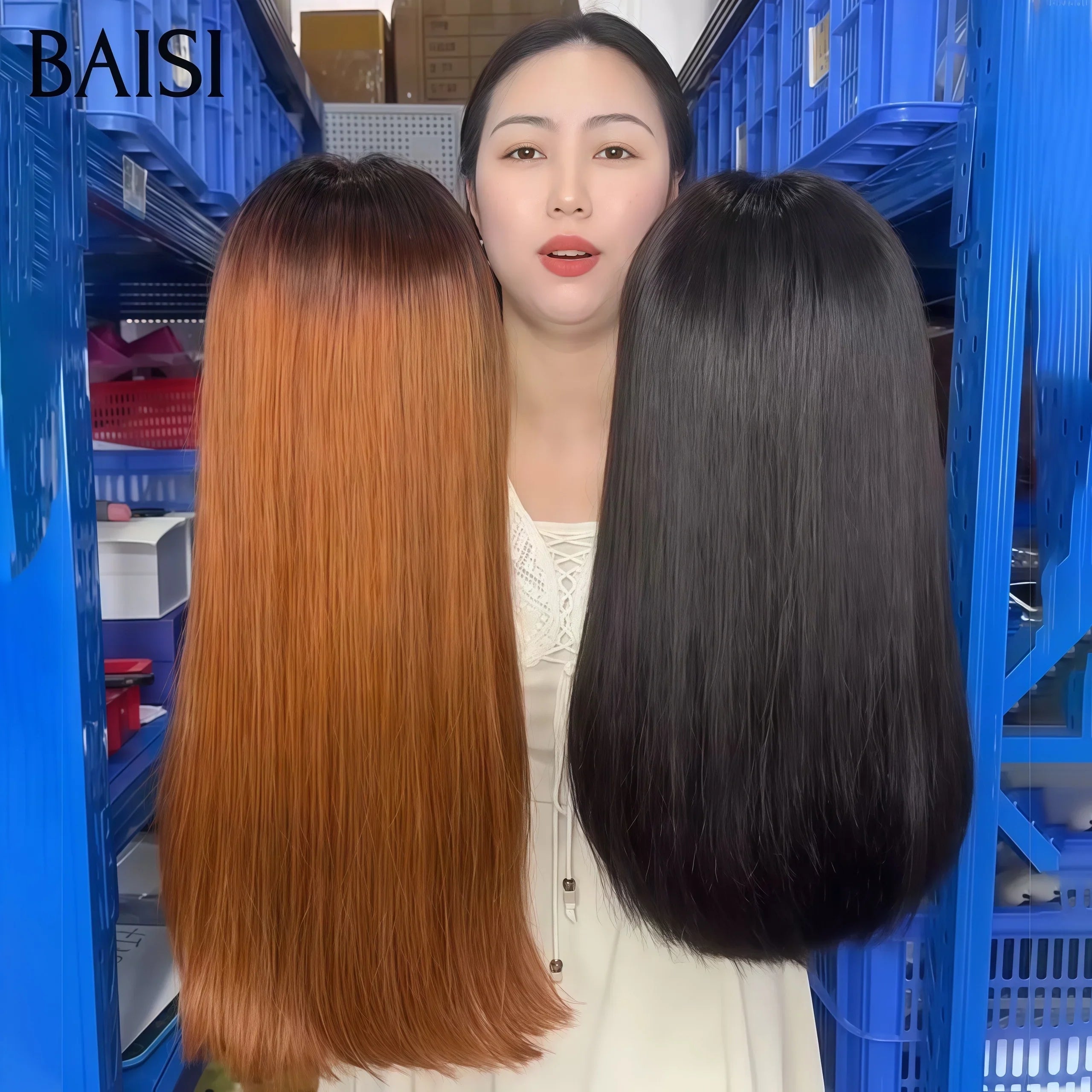 BAISI 2 perruques Flash Offer 159€ Vente en gros lisse Bob 13X4 lace 14 Pouces en couleur 1B30# ou frontal lace 1B# 12 Pouces en 100% vrais cheveux humains
