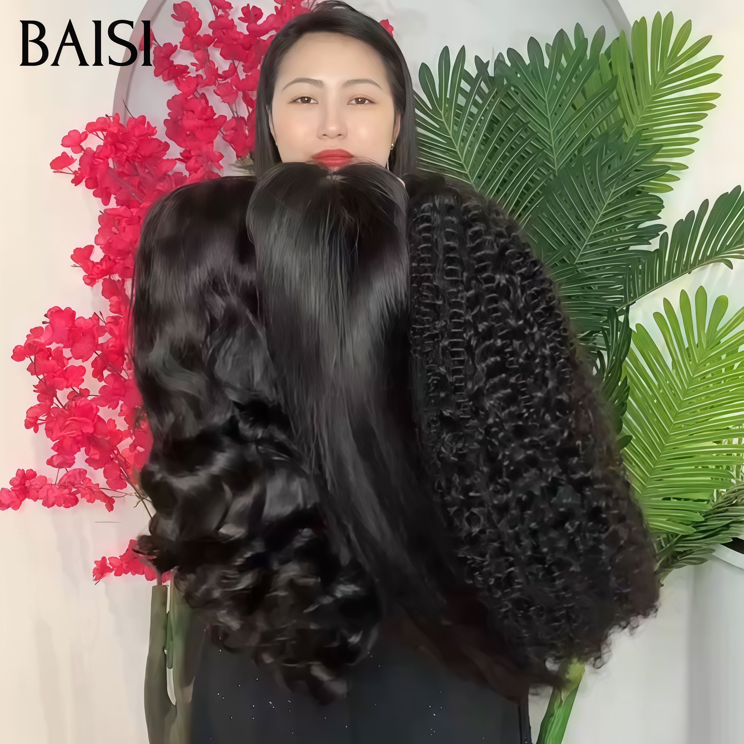 BAISI 3 Perruques Vente en gros 13X4 lace frontal 20 Pouces curly wave et 4x4 lace closureLisse et et Body wave en 100% vrais cheveux humains