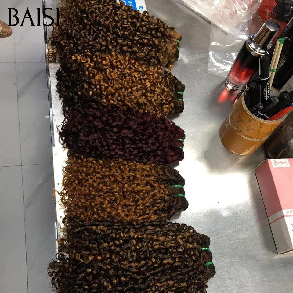 BAISI 12A 3-Kugel-Haarwebart Braun 4# In 100 % Echthaar, Körperwelle