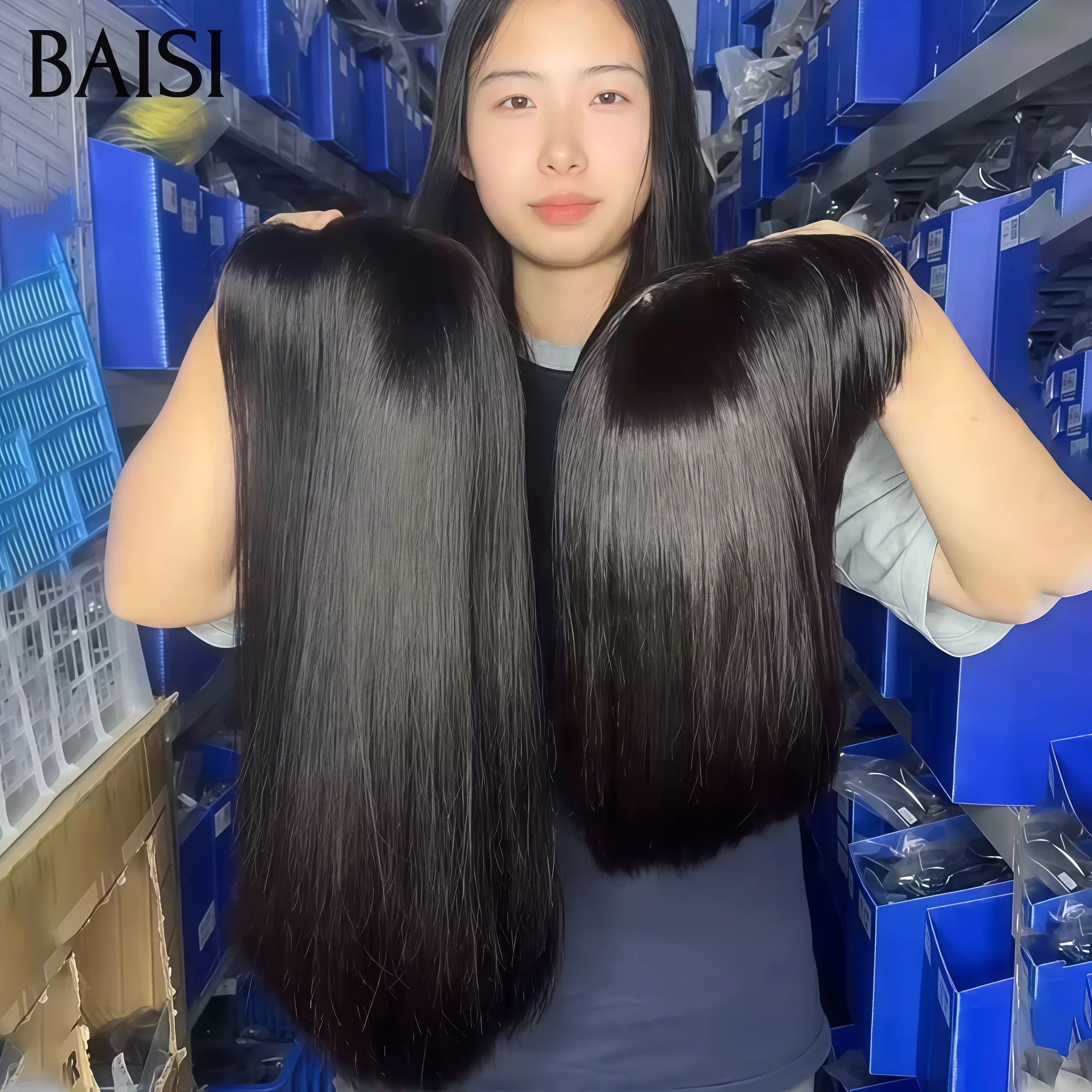 BAISI 2 perruques 120€ Bob Lisse 13X4 lace frontal 12 pouces et 2X4 lace closure Bob avec Frange 8 Pouces en 100% vrais cheveux humains BS60