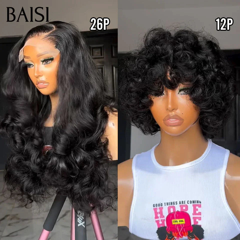 BAISI 2 Pelucas SIN pegamento Cuerpo ondulado y ondulado rizado para revender 275€ 18 pulgadas en cabello humano 100% real VIP100