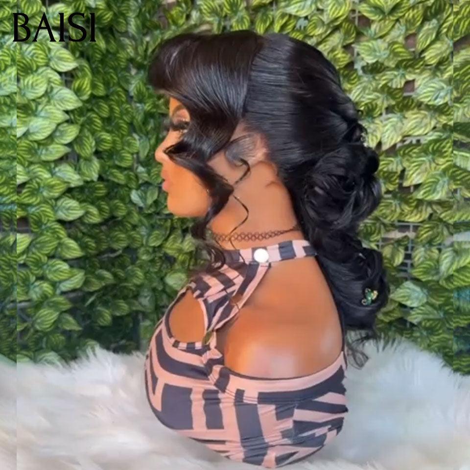 BAISI Coiffure de luxe Hedy Perruques Mariage noir Prête à porter chignon et personalisation comme sur la vidéo 100% identique avec lace frontale événement spécial VIP100
