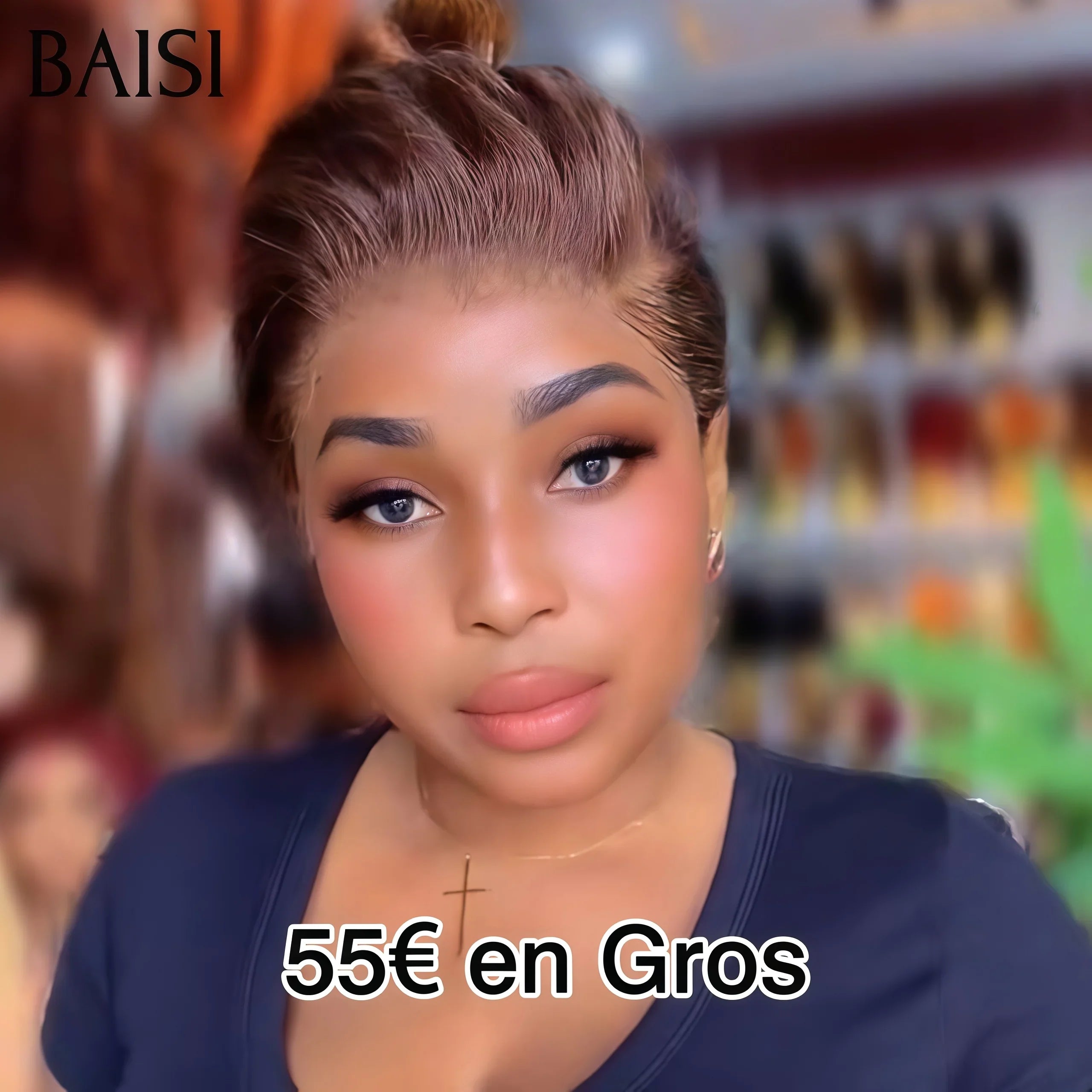 BAISI Achetez 2 perruques minimum au prix d'usine fournisseur 13X4 lace pixie Marron ou Bouclée coupe personnalisée boucles voluminieux 14 Pouces Vietnam Hair 300% densité (Pas Besoin de Code)