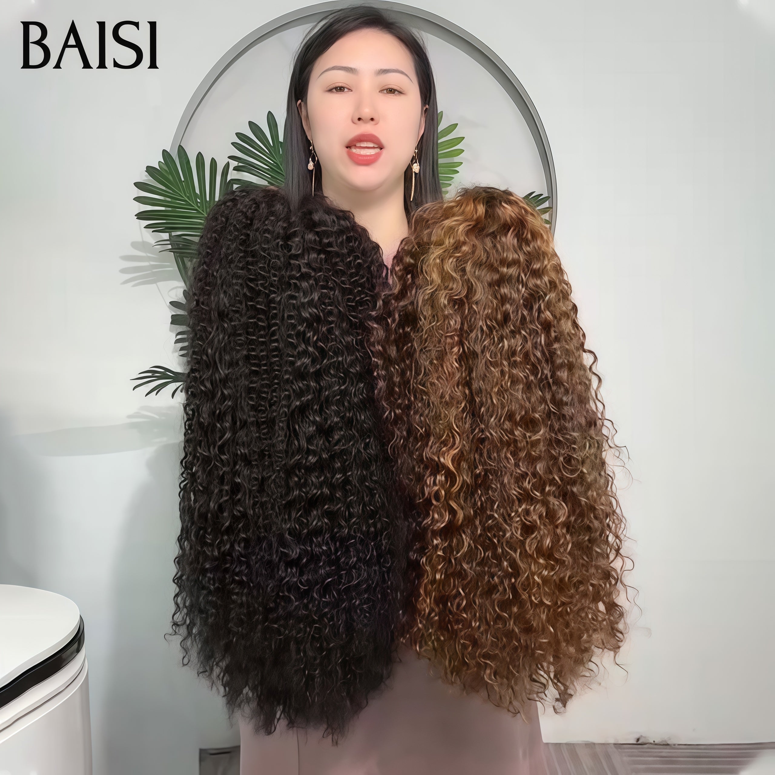 BAISI PROMOTION 220€ 2 perruques Vente en gros 13X4 lace frontal 24 Pouces curly wave noir et mixte 100% vrais cheveux humains