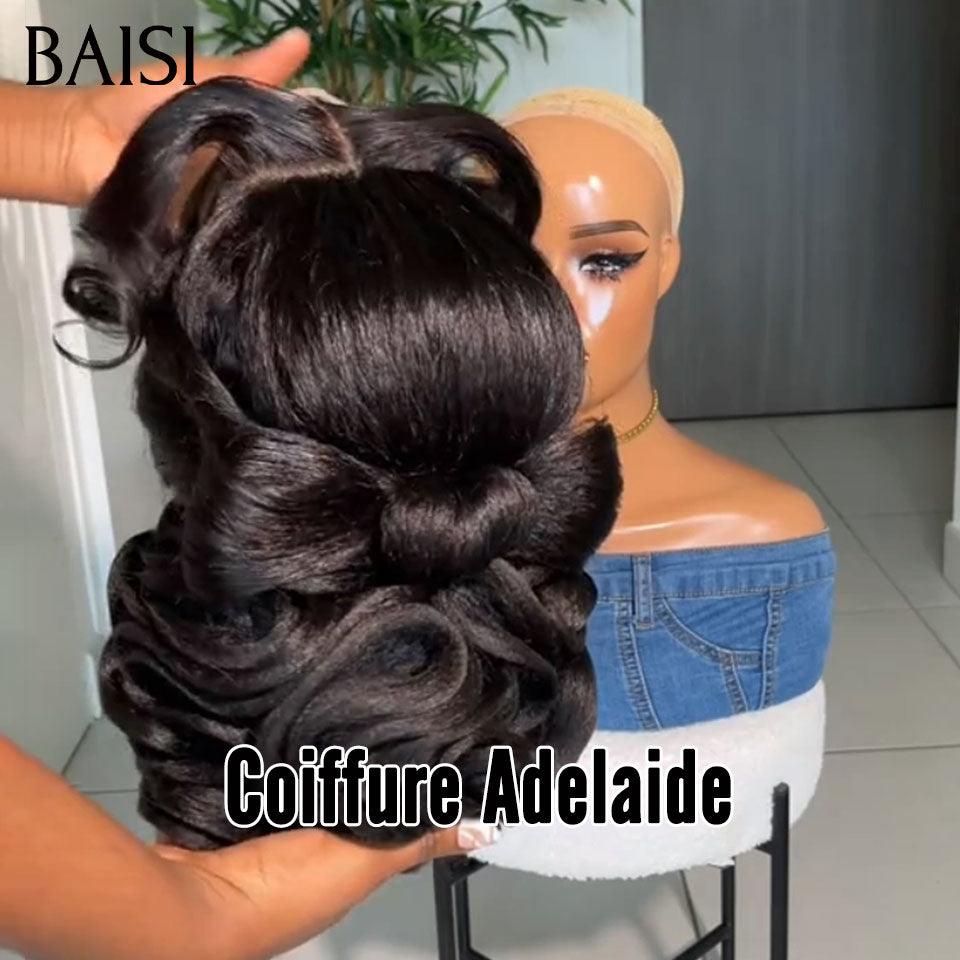 BAISI Coiffure de luxe Adelaide Perruques Mariage noir Prête à porter chignon et personalisation comme sur la vidéo 100% identique avec lace frontale événement spécial FR20