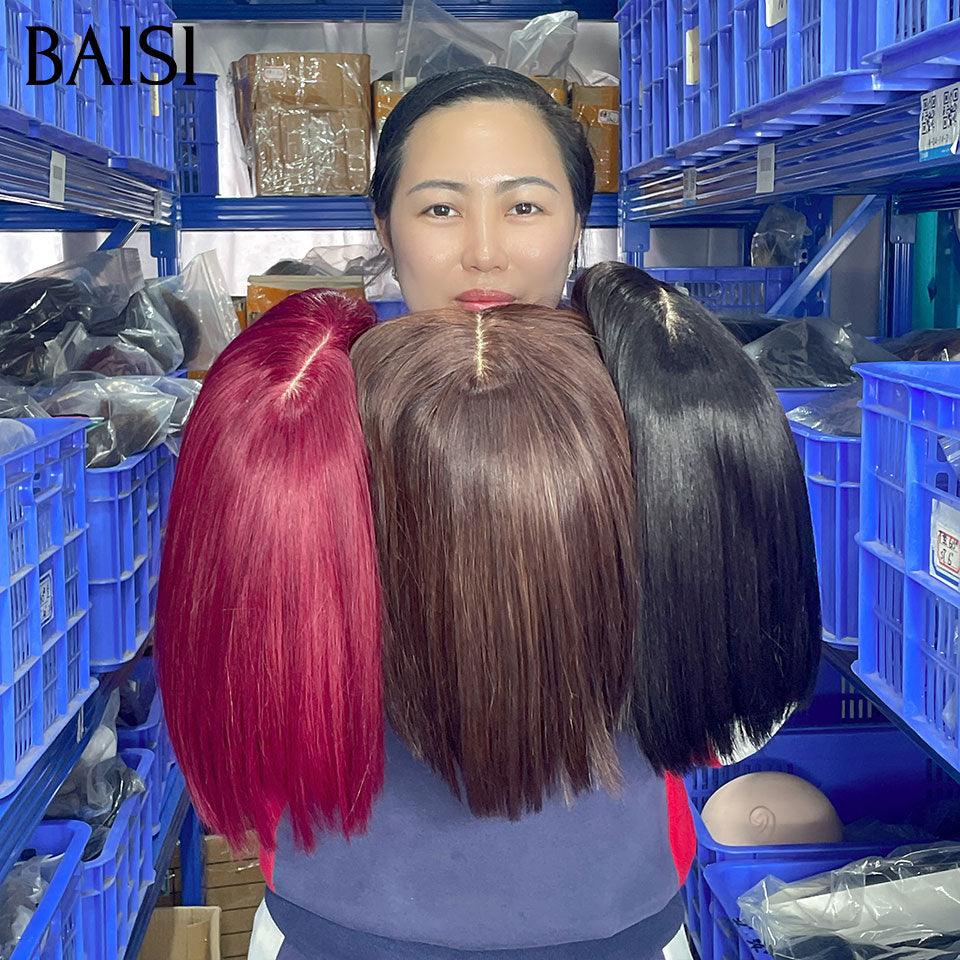 BAISI 2 Perücken OHNE Kleber Körperwelle und lockige Welle zum Weiterverkauf 275 € 18 Zoll aus 100 % echtem Menschenhaar VIP100