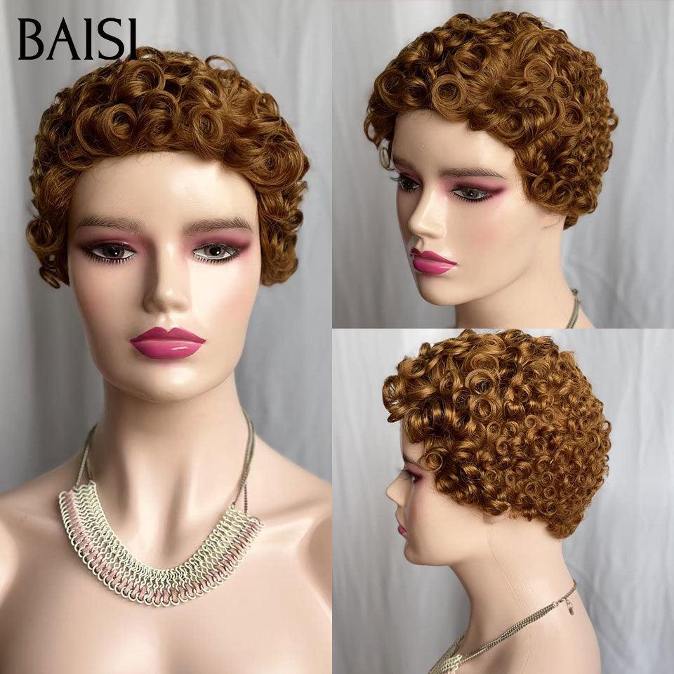 Mezza parrucca dritta BAISI Topper per capelli parziale personalizzato nel colore 1B (non è una parrucca intera)