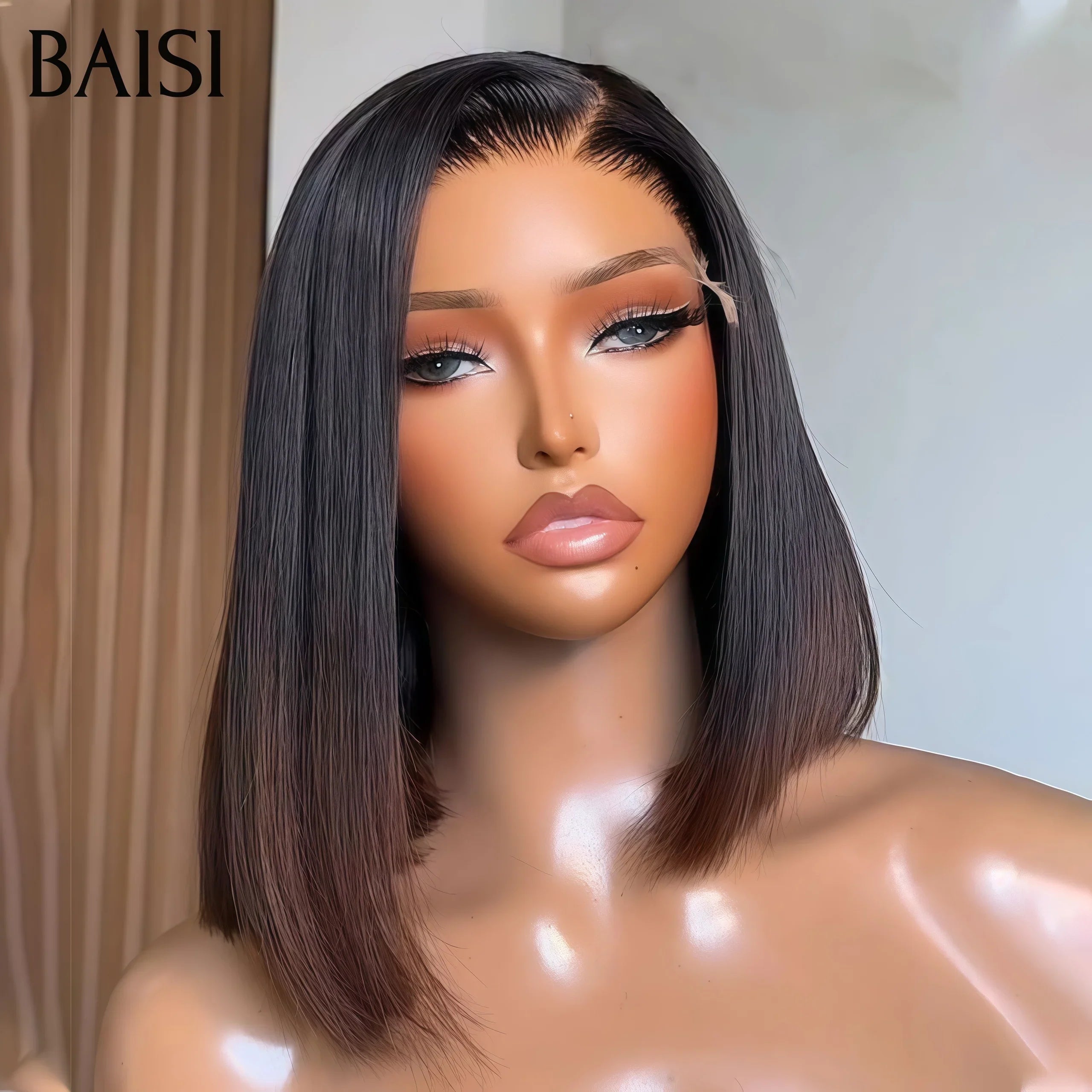BAISI Achetez 2 perruques minimum au prix d'usine fournisseur Perruques 2x6 lace Lisse 1BT4# 8 Pouces Fabriquées par les cheveux double drawn ou 4x4 lace Lisse 8 Pouces 66€ ou 18 Pouces 99€ en 100% vrais cheveux humains