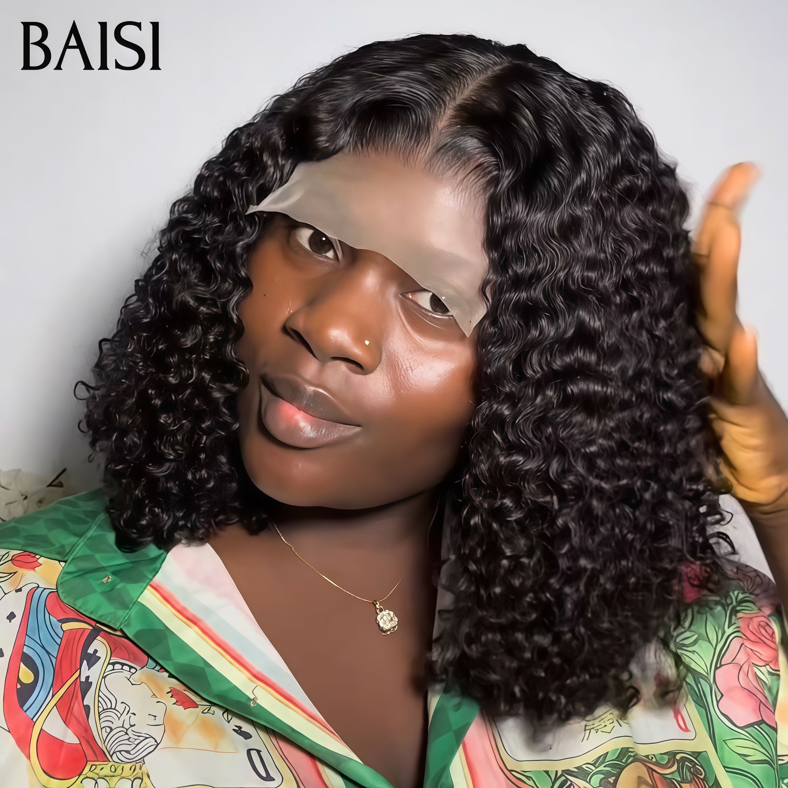 BAISI 4X4 Perruques Deep wave pour revendre 65€ Noir 8 Pouces en 100% vrais cheveux humains MP50