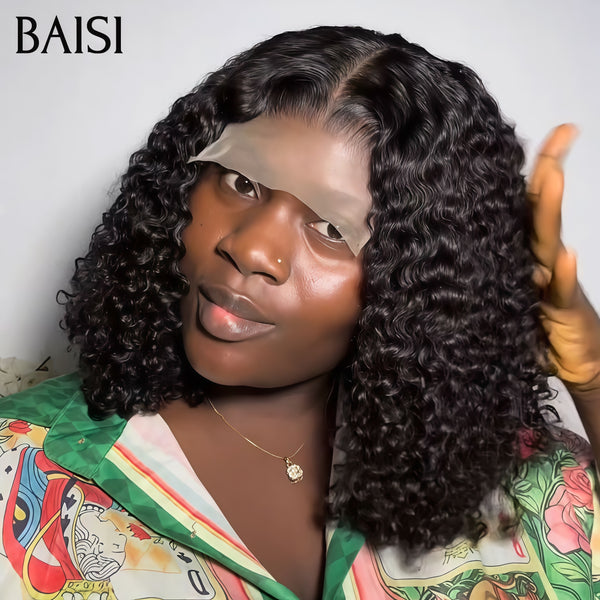 BAISI 4X4 Perruques Deep wave pour revendre 65€ Noir 8 Pouces en 100% vrais cheveux humains MP50