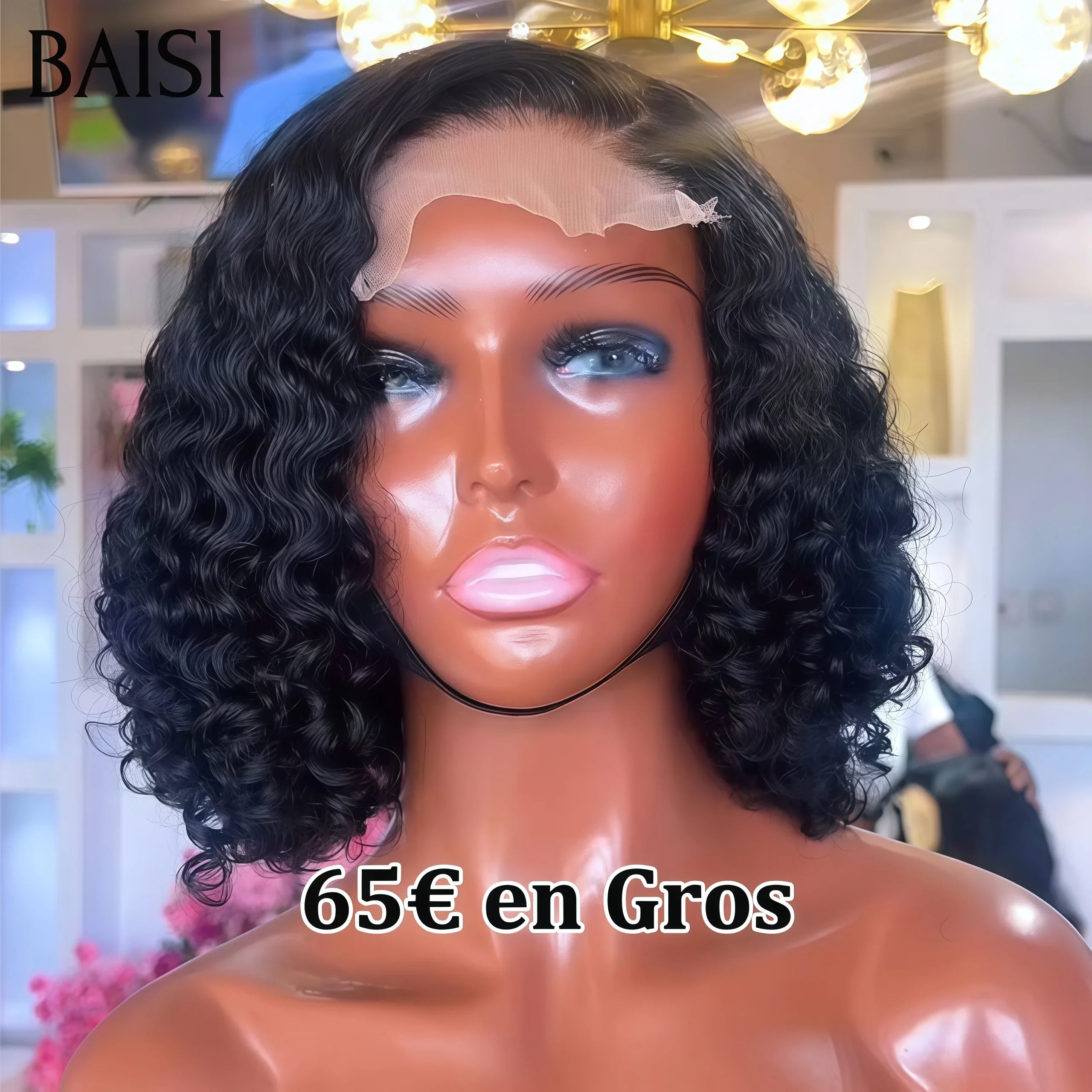 BAISI Achetez 2 perruques minimum au prix d'usine fournisseur Petit Perruque 4X4 lace curly wave 8 Pouces ou sans lace Bordeaux 99J en 100% Vrais Cheveux Humains Fabriquée A La Machine (Pas Besoins De Code)