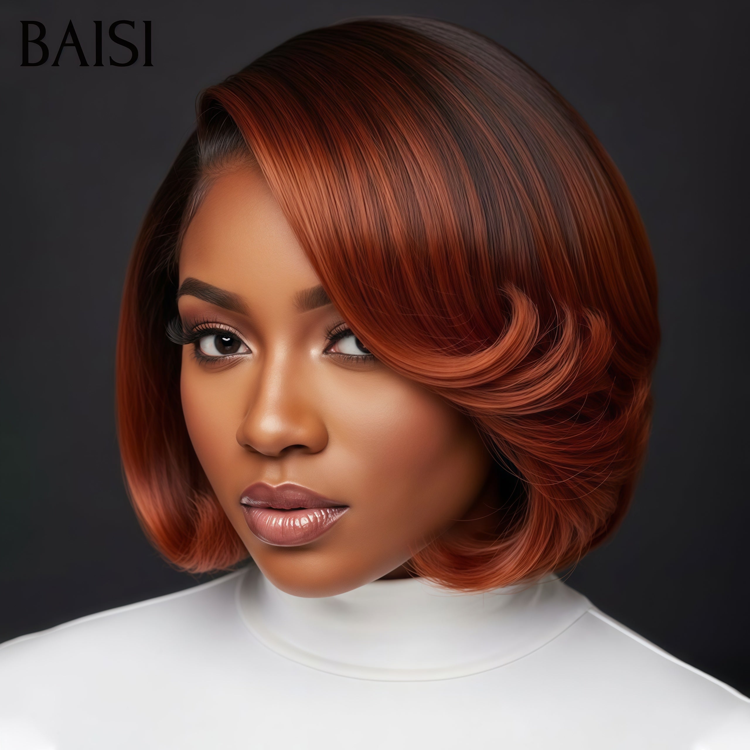 BAISI Perruque nouveau produit Bas Prix 66€ Lisse Sans Lace 4Mix350# 100% cheveux humains
