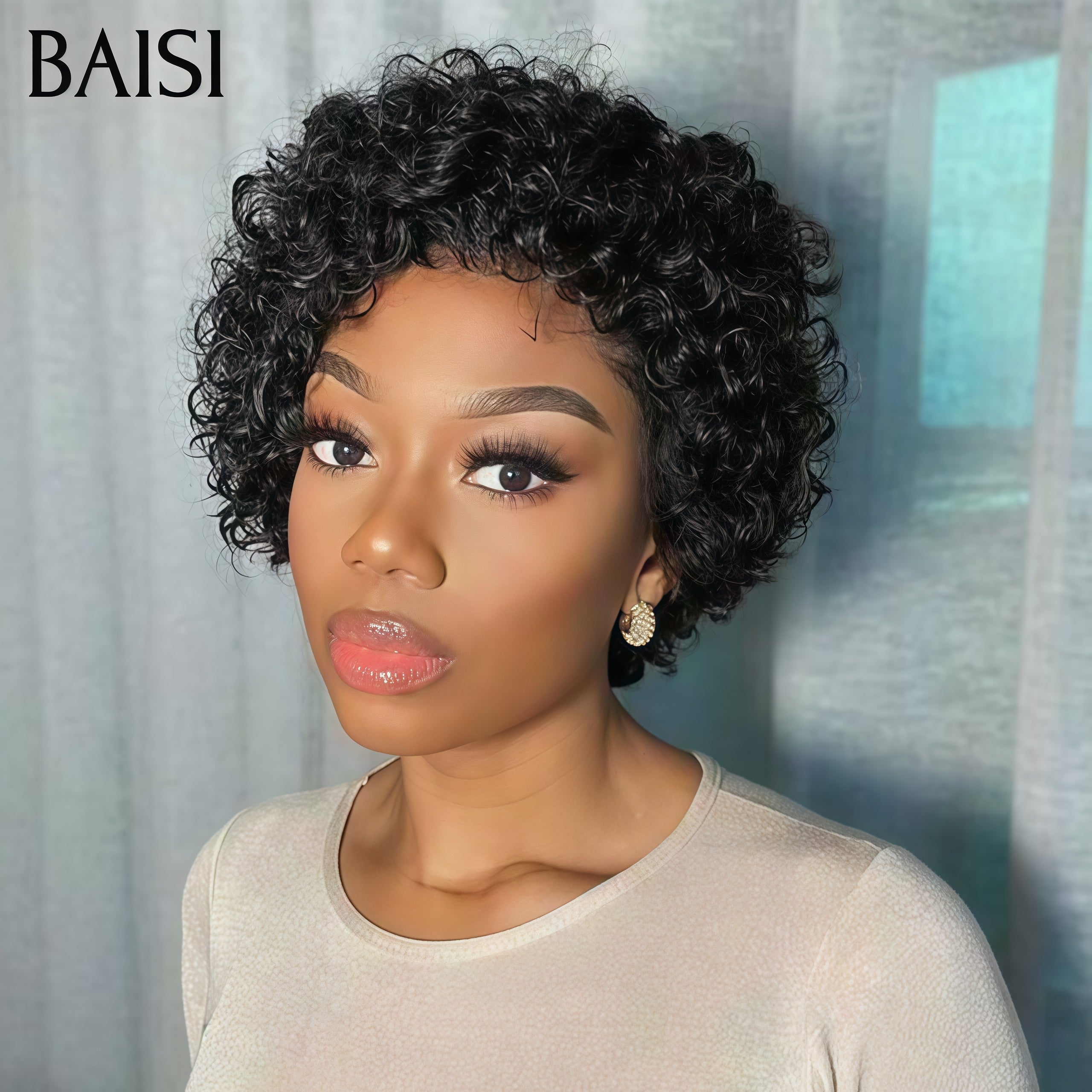 BAISI 13x4 lace frontal curly wave 49€ ou GRANDE SOLDES Pixie #905 afro curly 69€ 2 Perruques Pixie Lace Frontale 139€ En 100% Cheveux Humains