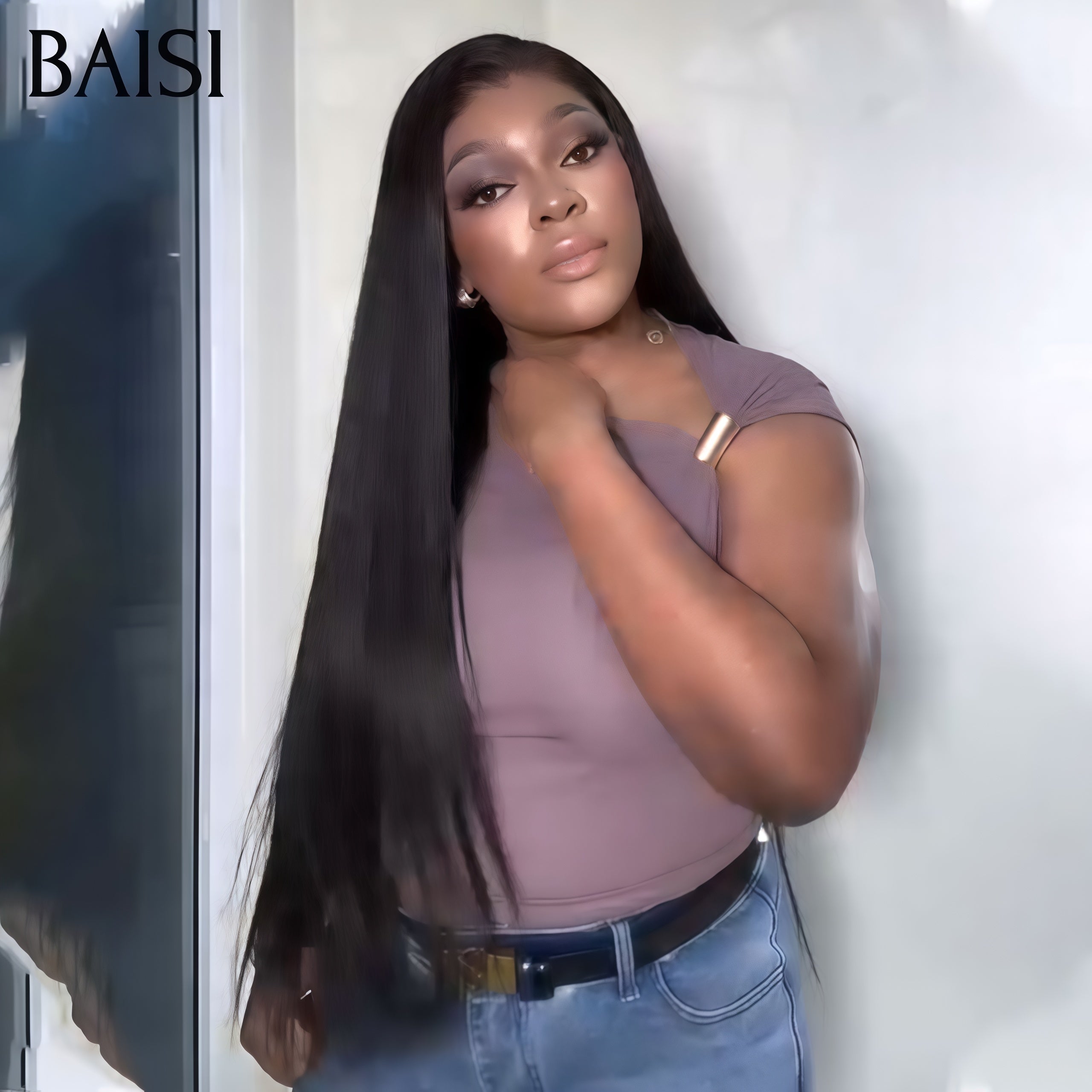 BAISI Achetez 2 perruques minimum au prix d'usine fournisseur 13x4 Lace Frontal Perruque Lisse 30 pouce 189€ ou Deep Wave en Marron plus Bordeaux en 100% Cheveux Humains