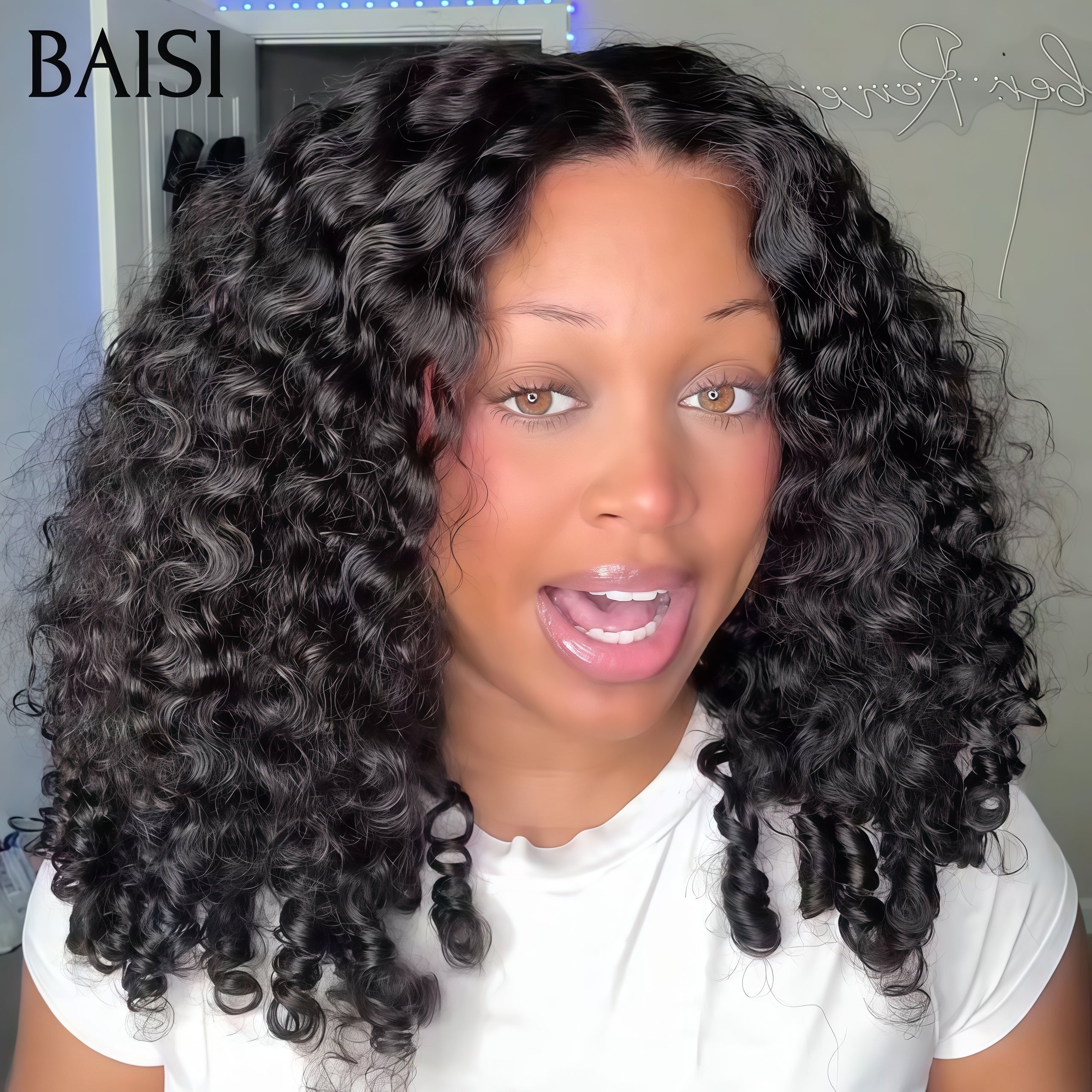 BAISI perruque 13x4 lace curly wave 20 pouce Raw Hair 98€ 100% cheveux humains