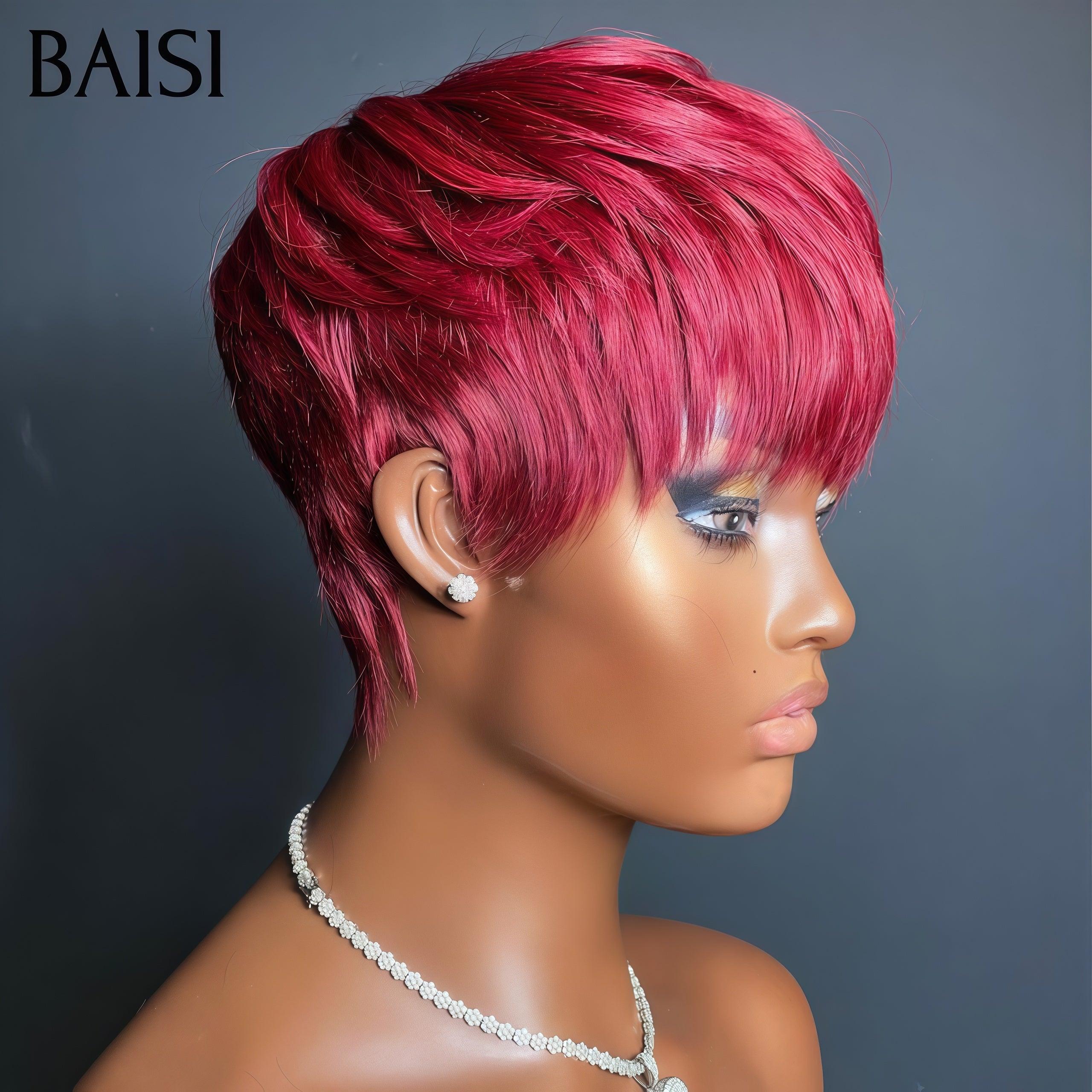 BAISI Afro-Lockenperücke mit Pony in Schwarz 100% Echthaar Kaufen Sie 5 Stück, Neupreis