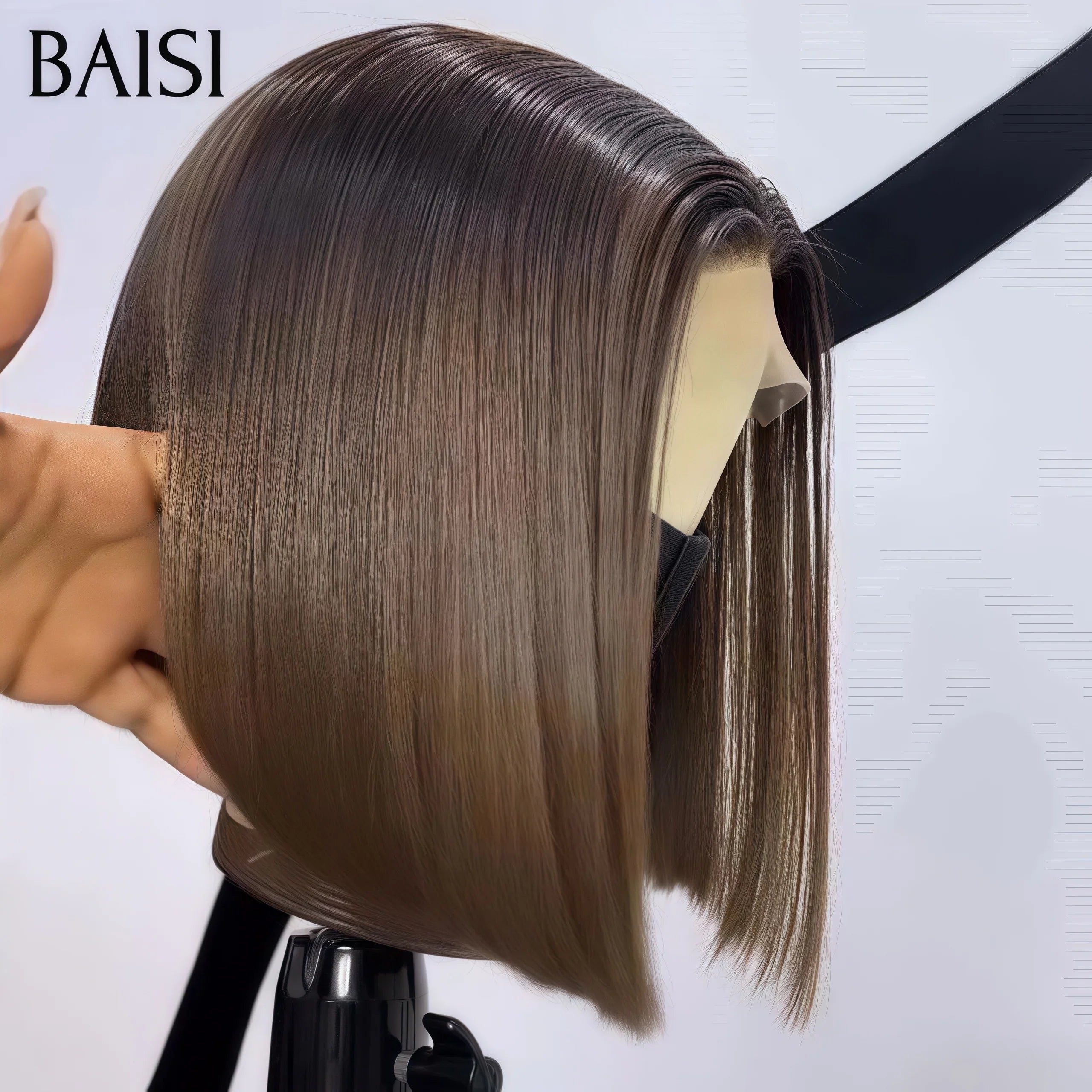 BAISI Achetez 2 perruques minimum au prix d'usine fournisseur perruque 13X4 lisse bob 8 pouces mixte Coupe Pixie Lisse 2 Couleurs personnalisées 1B4#30# Mixte ou Marron 1B4# 100% Vrais Cheveux Humains (Pas Besoins De Code)