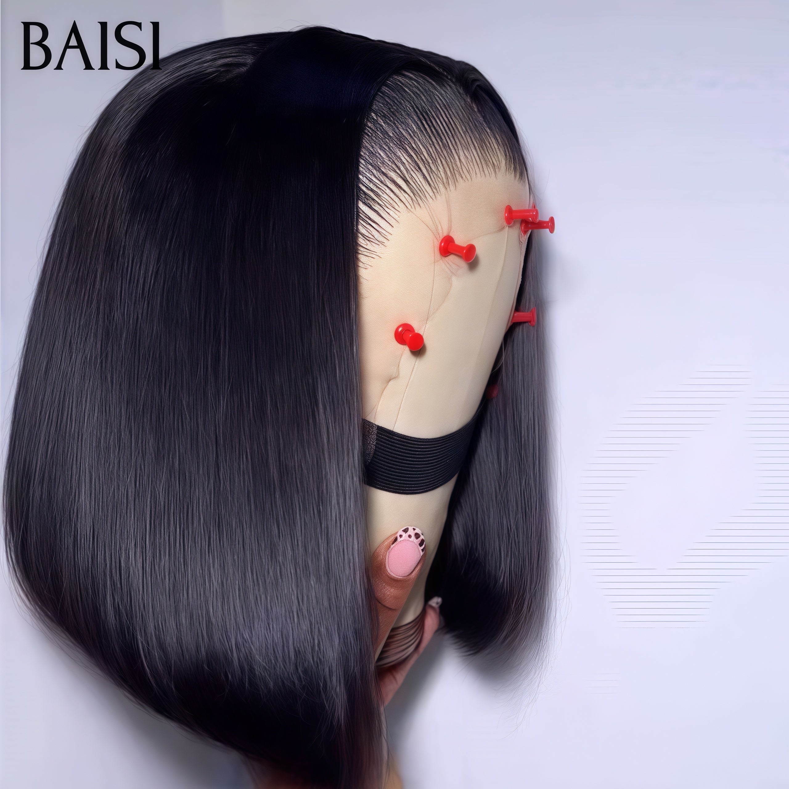 BAISI 13x4 lace frontal straight 10 inches 68€ or 2 Lace Frontal wigs 8 inches in 100% real human hair