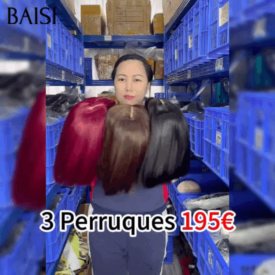 BAISI 2 Perücken OHNE Kleber Körperwelle und lockige Welle zum Weiterverkauf 275 € 18 Zoll aus 100 % echtem Menschenhaar VIP100