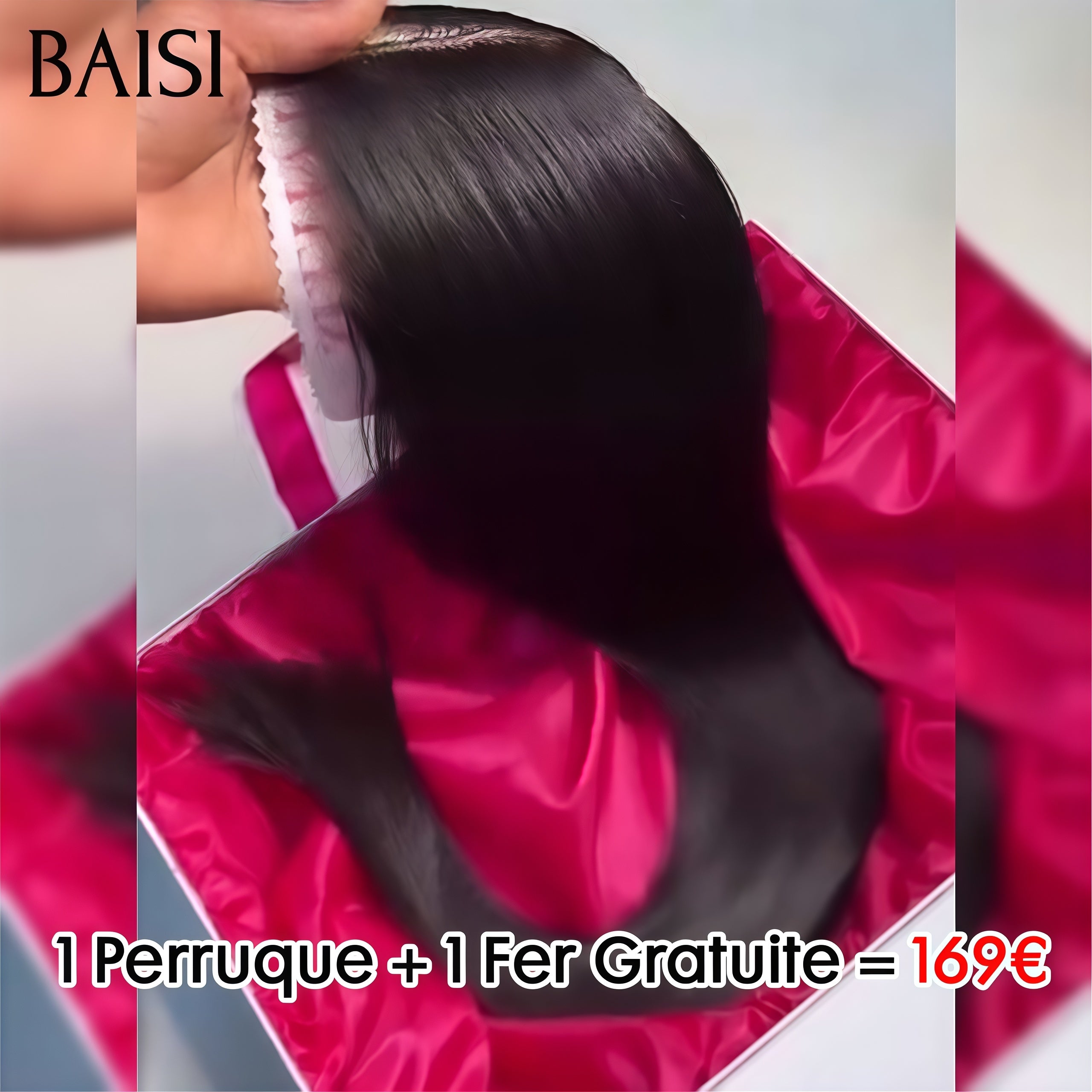 BAISI Lace Frontal Perruque Lisse En 100% Vrais Cheveux Humais 24 Pouces 1 Perruque + 1 Fer gratuite = 169€ Code : BS120