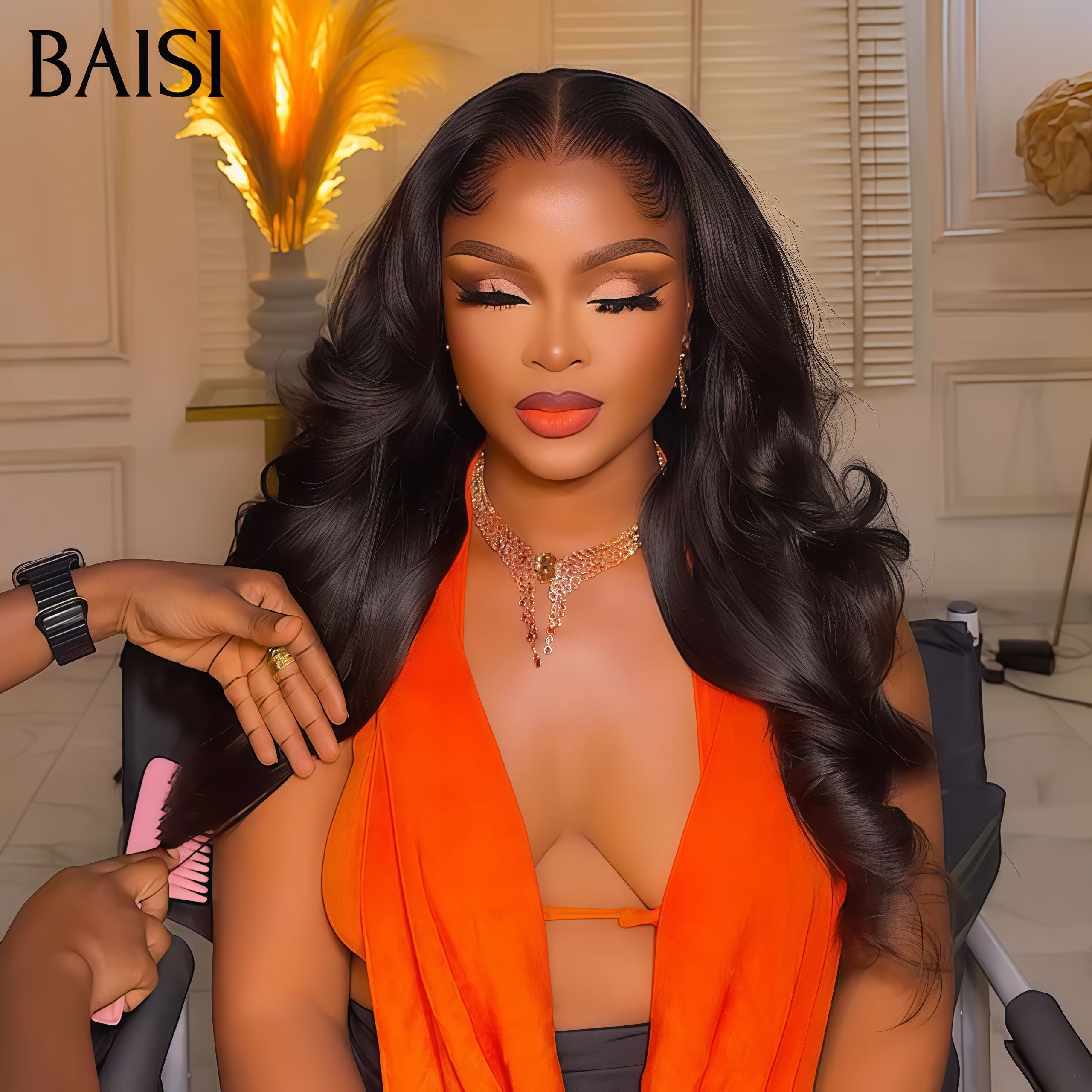 BAISI 4x4 Closure Body Wave Perücke 100% Echthaar brasilianisches indisches Haar gute Qualität