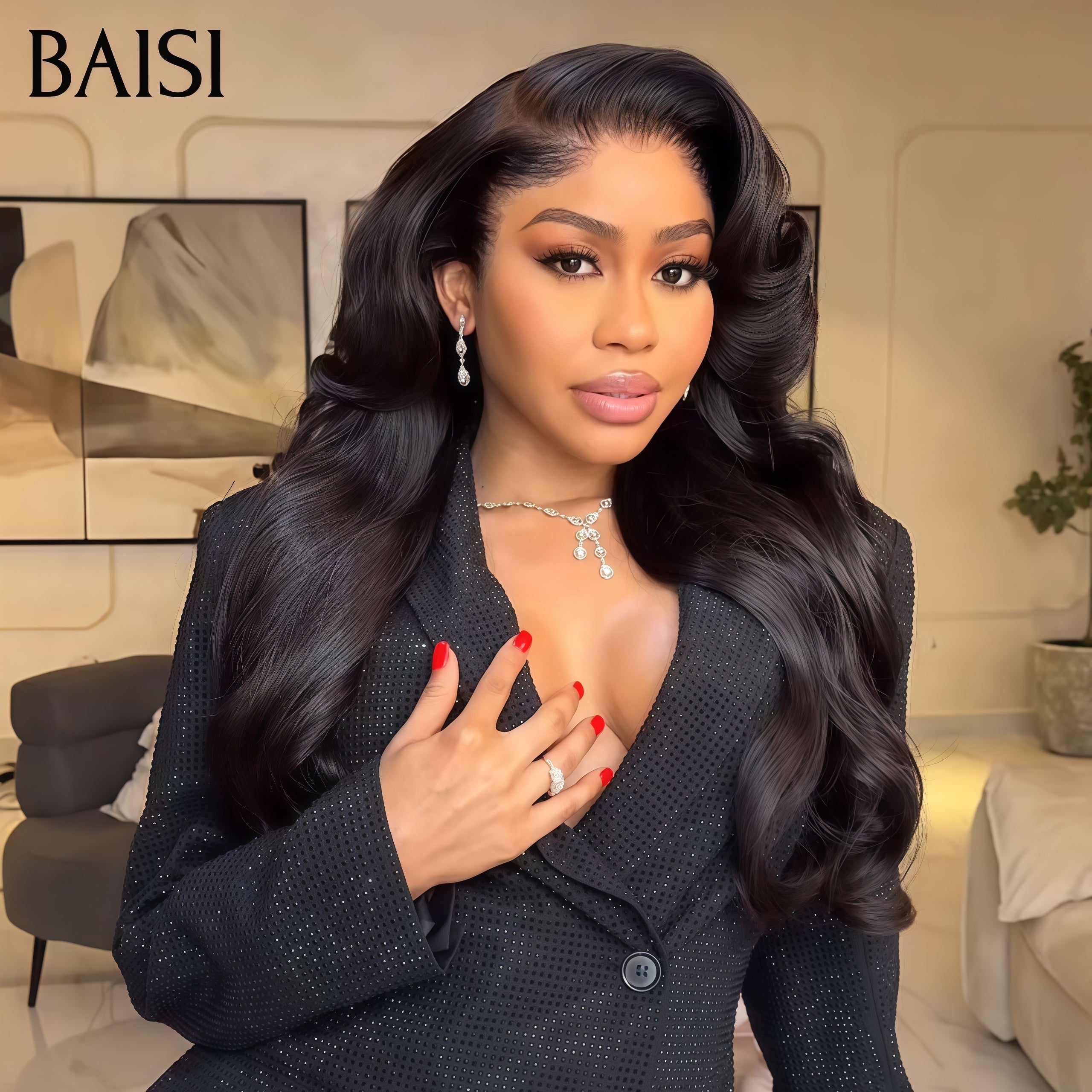 BAISI T-Part Spitzenperücke Body Wave AUS 100% ECHTHAAR
