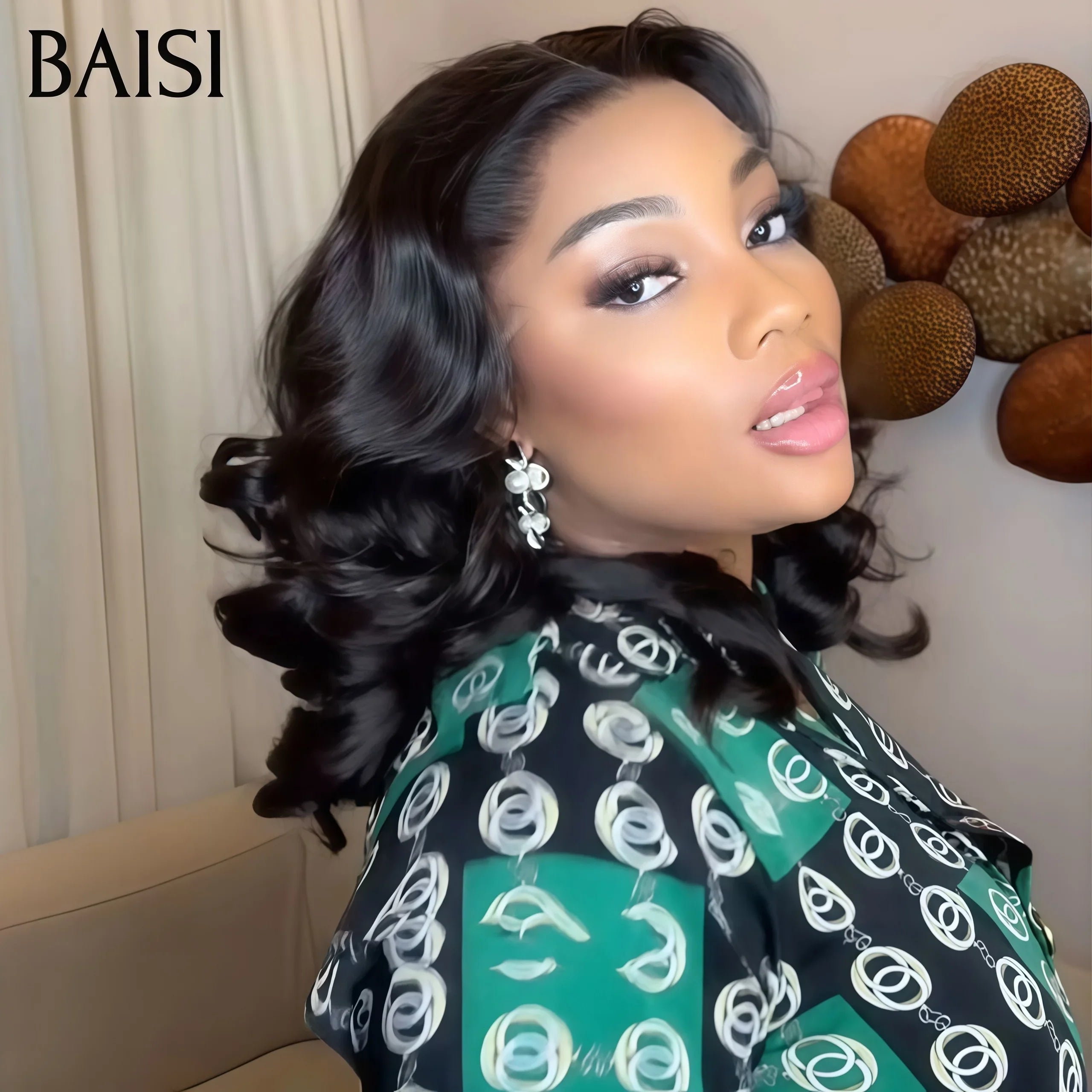 BAISI Achetez 2 perruques minimum au prix d'usine fournisseur FLORENCE 13X4 lace Bob 12 Pouces egg wave ou 13X1 lace Curly en couleur (Pas Besoin de Code)