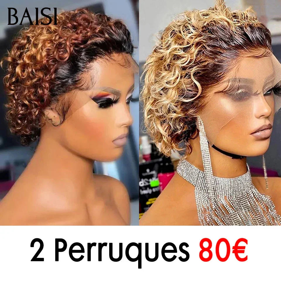 BAISI 2 Pelucas SIN pegamento Cuerpo ondulado y ondulado rizado para revender 275€ 18 pulgadas en cabello humano 100% real VIP100