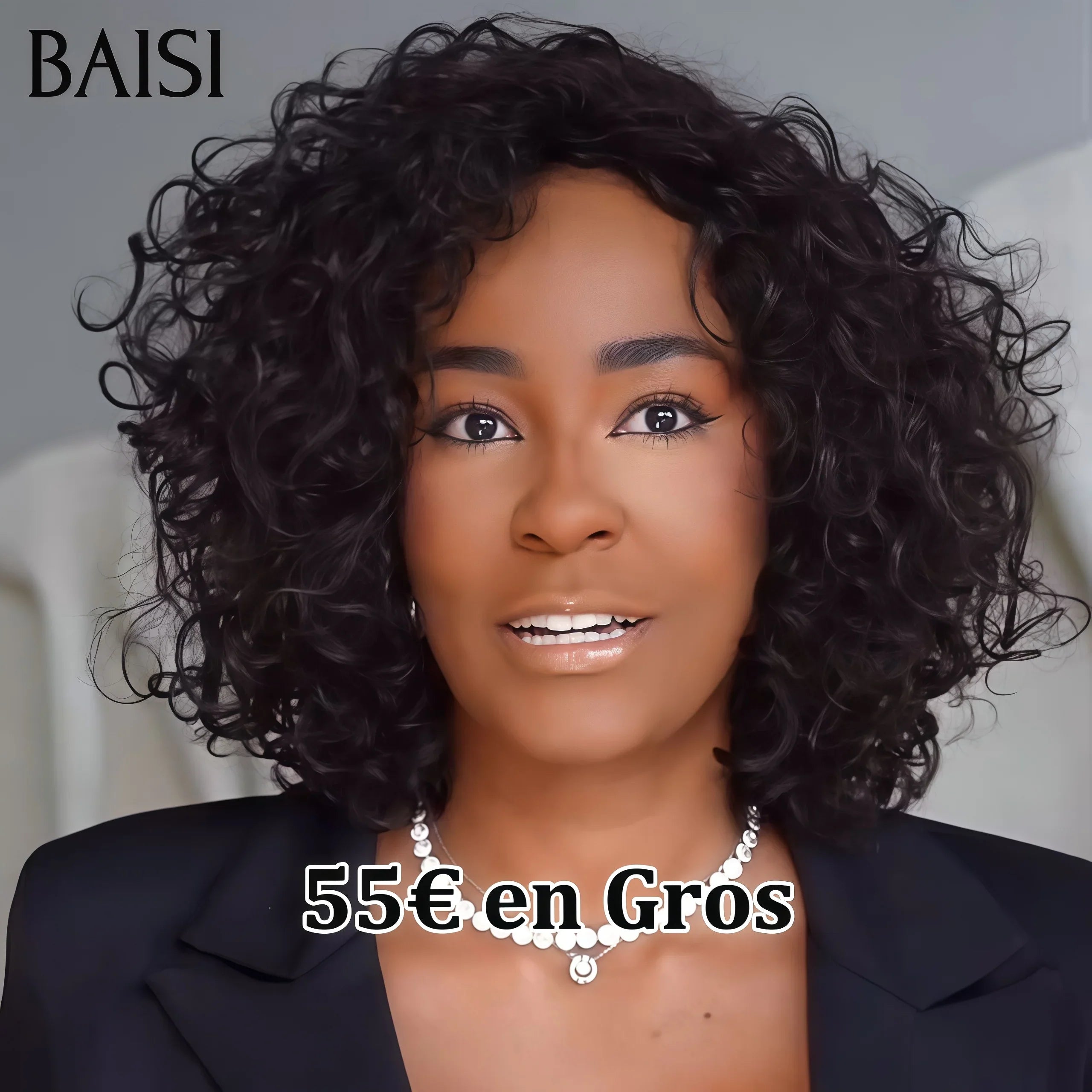 BAISI Achetez 2 perruques minimum au prix d'usine fournisseur sans lace Fabriquée A La Machine water wave ou bob avec frange 4/27# Andrée (Pas Besoin de Code)