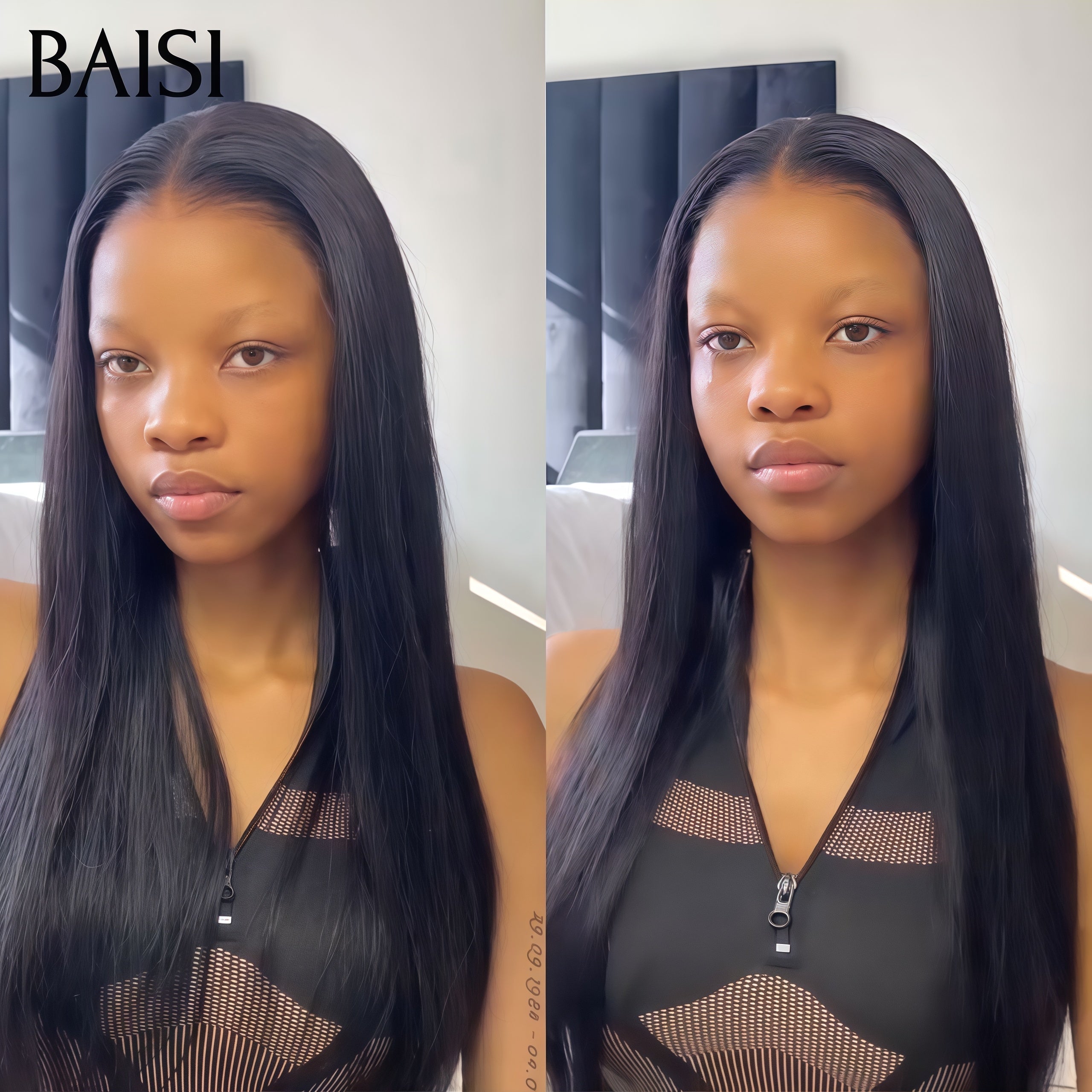 BAISI Livraison En 48H TVA 0€ 13x4 Frontal Perruque Lisse En Haut De Gamme En 100% Raw Hair 20 Pouces 99€ D