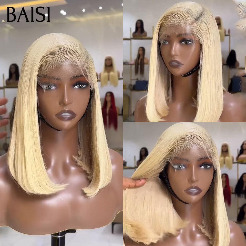 BAISI Lace Frontal Perruque #613 Bob Perruque Bouclée Lisse ou deep wave en 100% Cheveux Humains